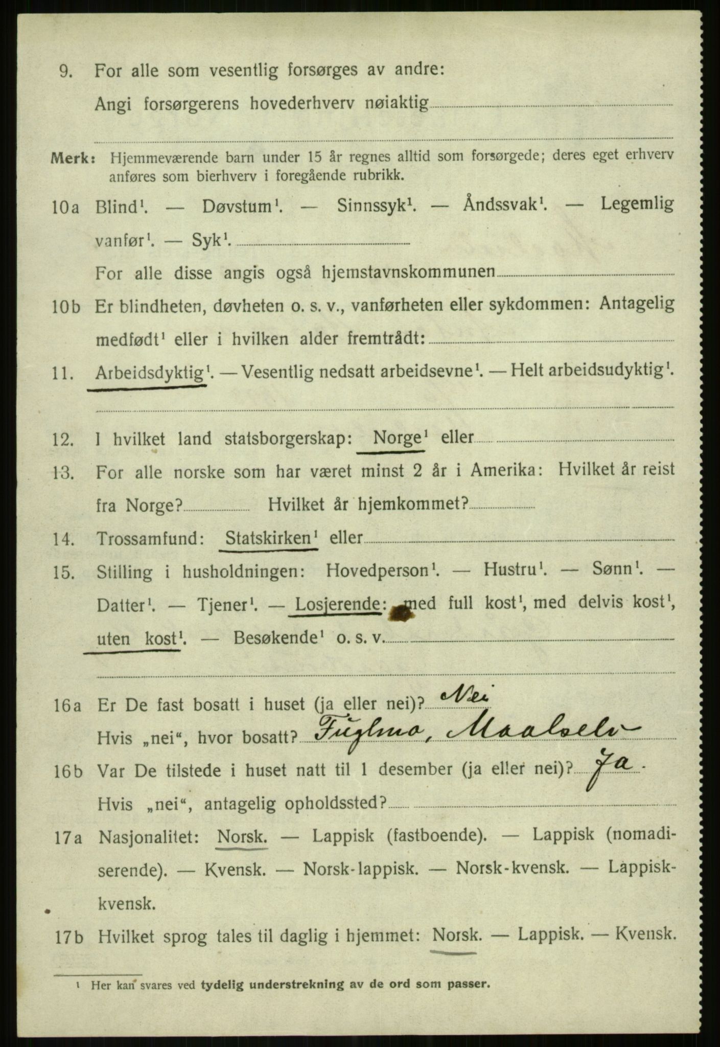 SATØ, 1920 census for Målselv, 1920, p. 3612