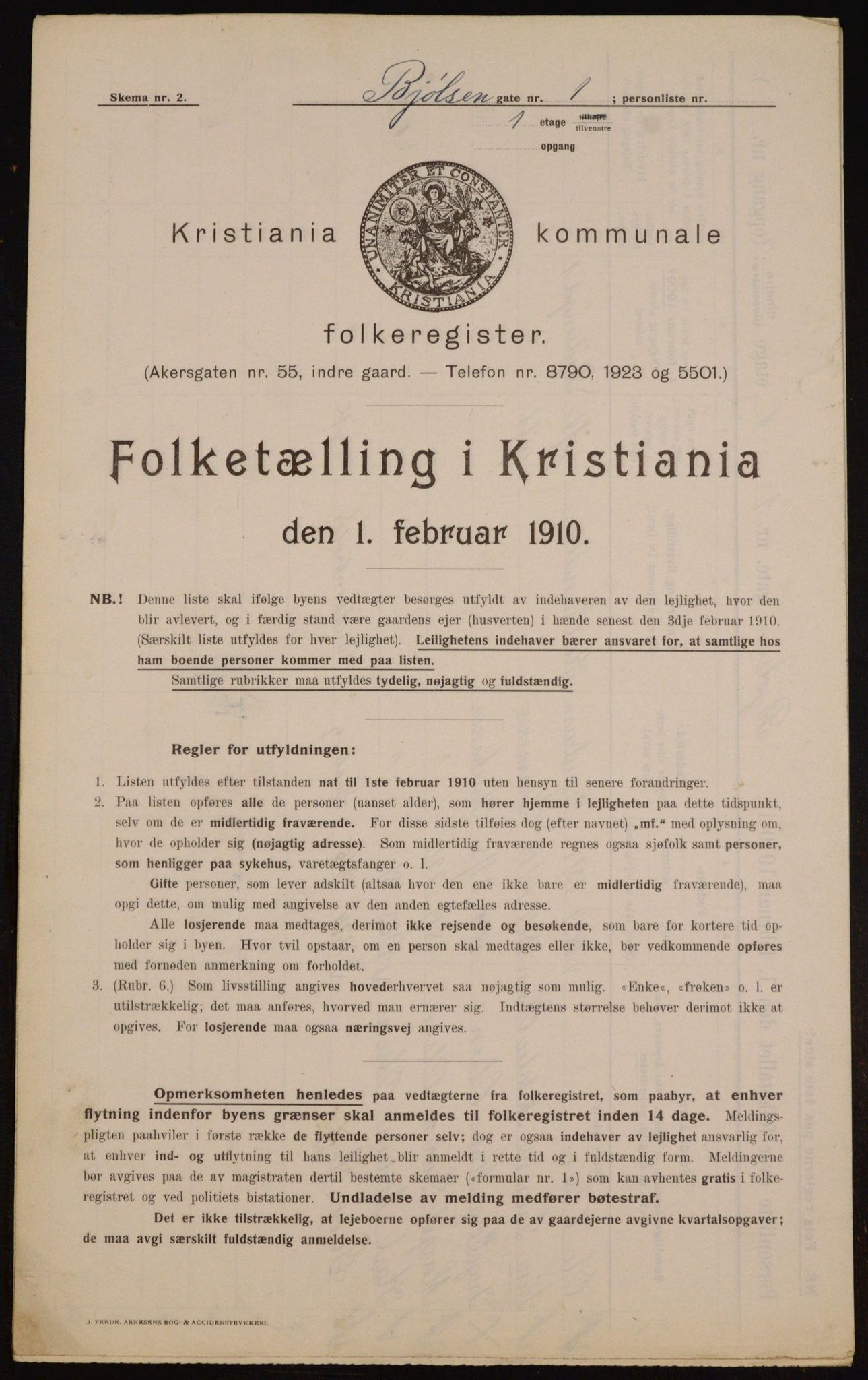 OBA, Municipal Census 1910 for Kristiania, 1910, p. 6226