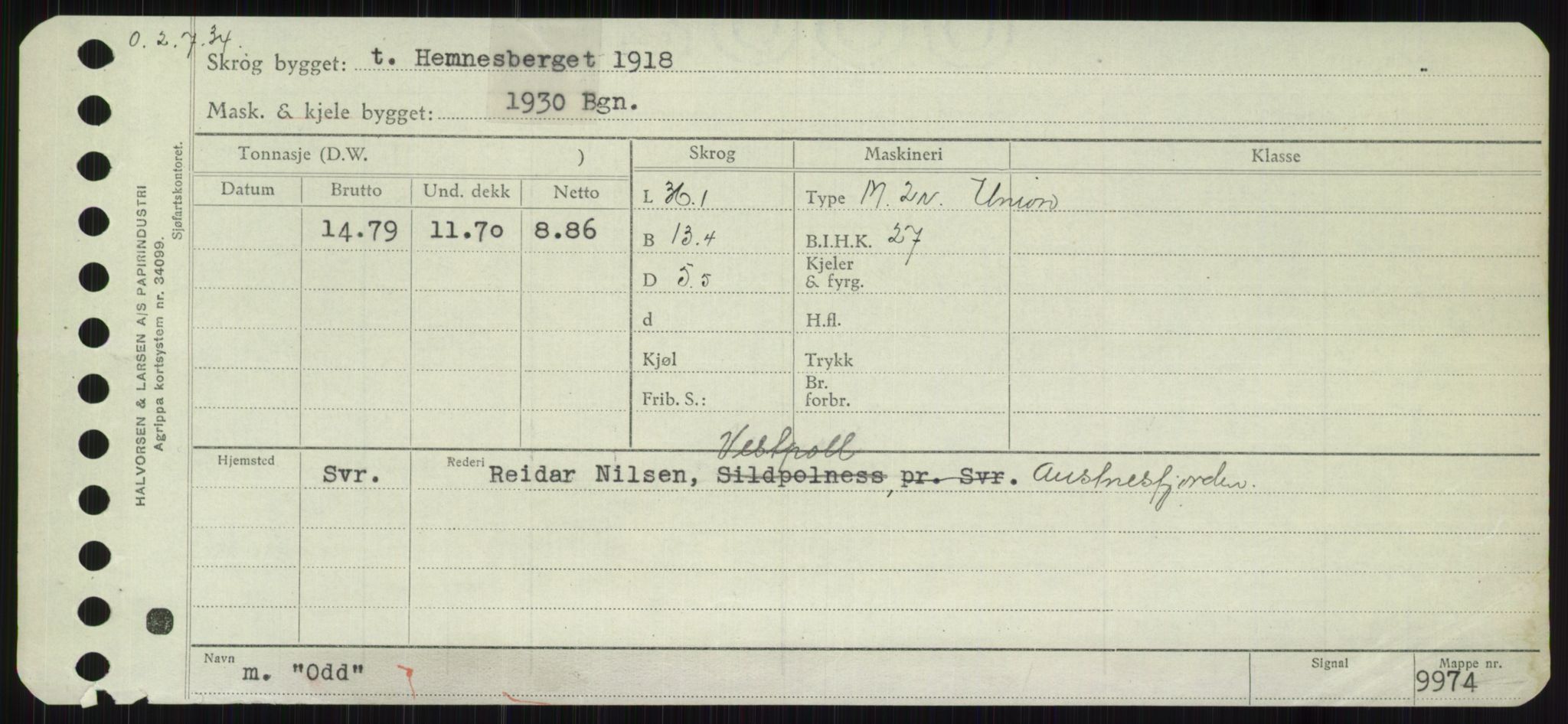 Sjøfartsdirektoratet med forløpere, Skipsmålingen, AV/RA-S-1627/H/Ha/L0004/0001: Fartøy, Mas-R / Fartøy, Mas-Odd, p. 983