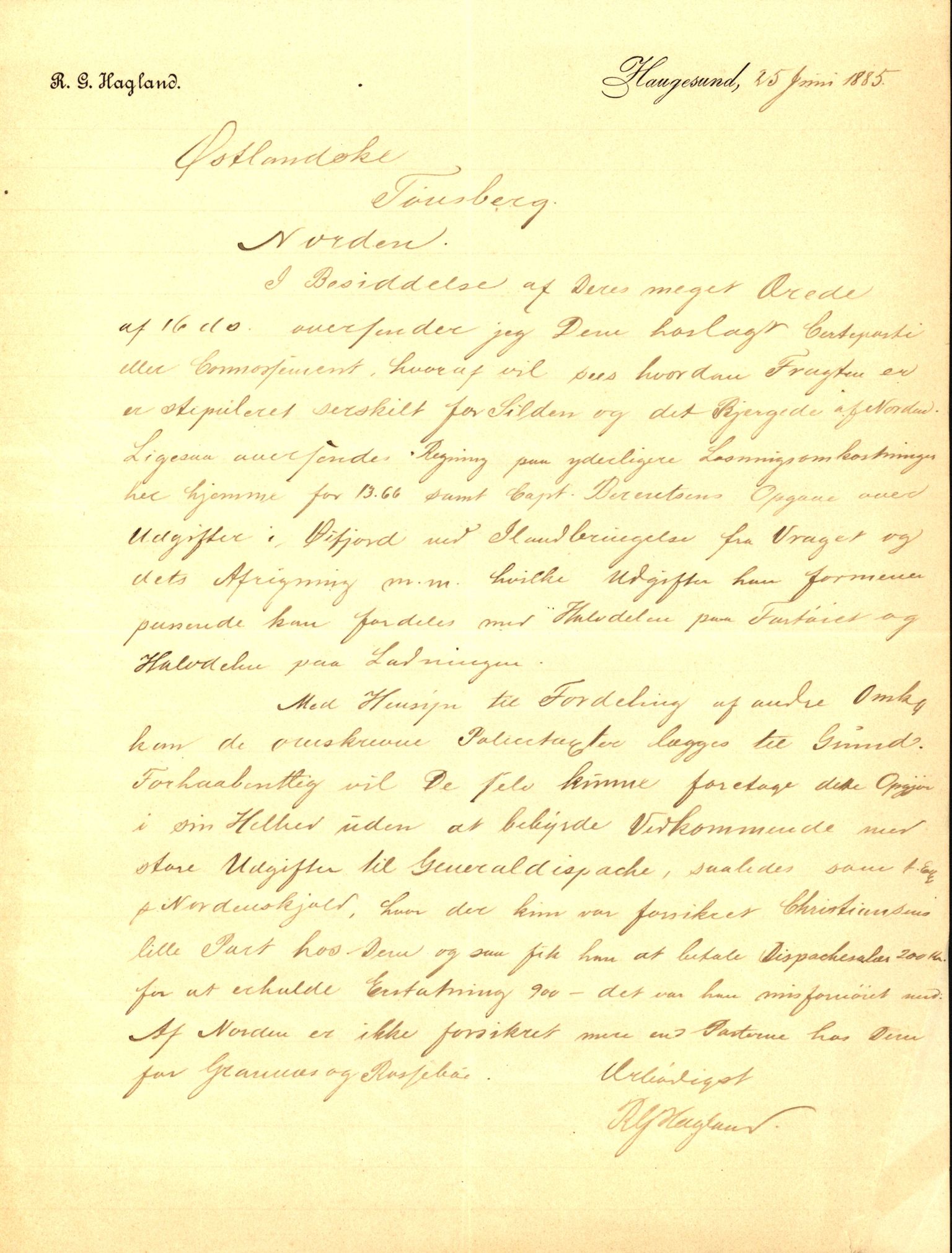 Pa 63 - Østlandske skibsassuranceforening, VEMU/A-1079/G/Ga/L0017/0004: Havaridokumenter / Norden, Alf, Alert, Alpha, Alf av Tønsberg, 1884, p. 23