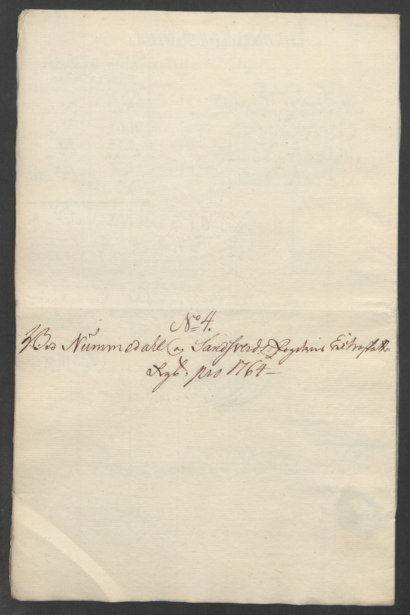 Rentekammeret inntil 1814, Reviderte regnskaper, Fogderegnskap, AV/RA-EA-4092/R24/L1672: Ekstraskatten Numedal og Sandsvær, 1762-1767, p. 240