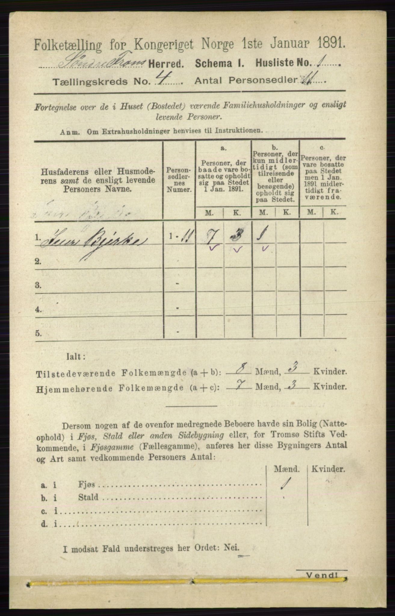 RA, 1891 census for 0519 Sør-Fron, 1891, p. 1312