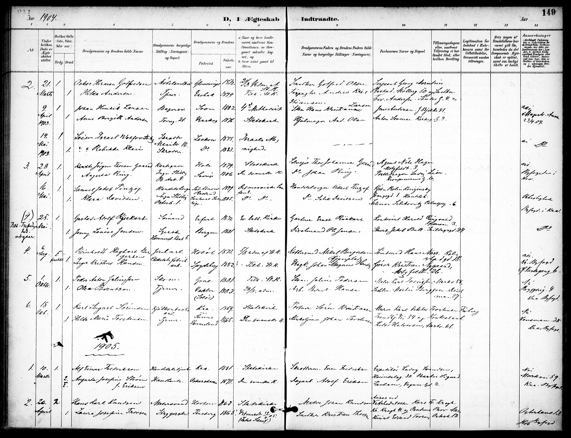Jakob prestekontor Kirkebøker, SAO/A-10850/F/Fa/L0006: Parish register (official) no. 6, 1895-1908, p. 149