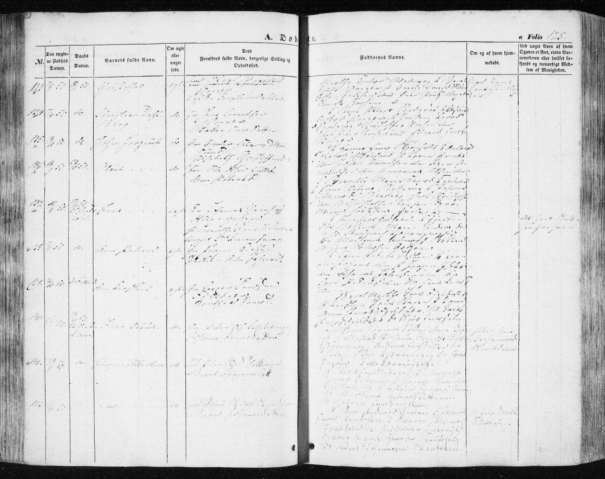 Ministerialprotokoller, klokkerbøker og fødselsregistre - Sør-Trøndelag, SAT/A-1456/634/L0529: Parish register (official) no. 634A05, 1843-1851, p. 125