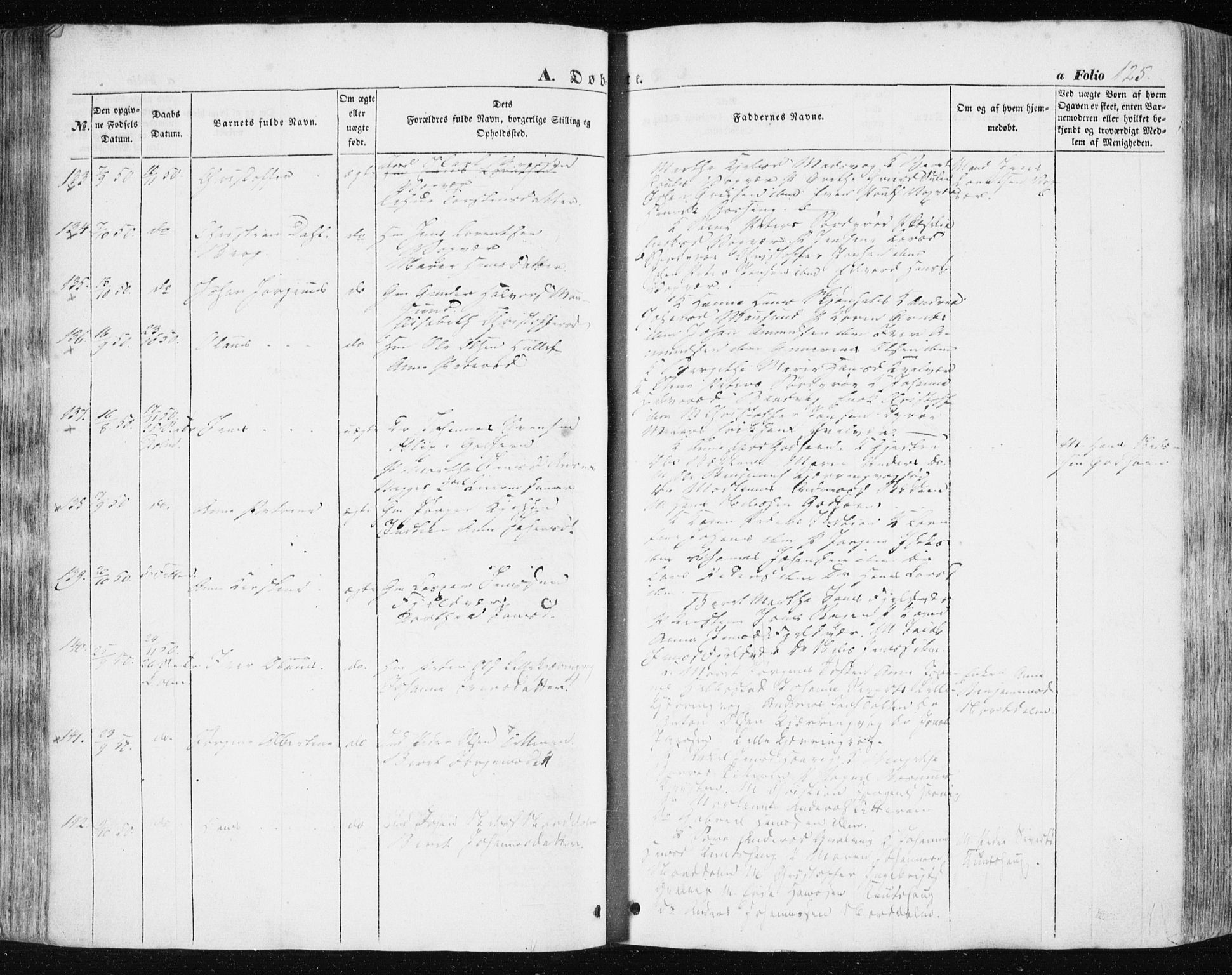 Ministerialprotokoller, klokkerbøker og fødselsregistre - Sør-Trøndelag, AV/SAT-A-1456/634/L0529: Parish register (official) no. 634A05, 1843-1851, p. 125