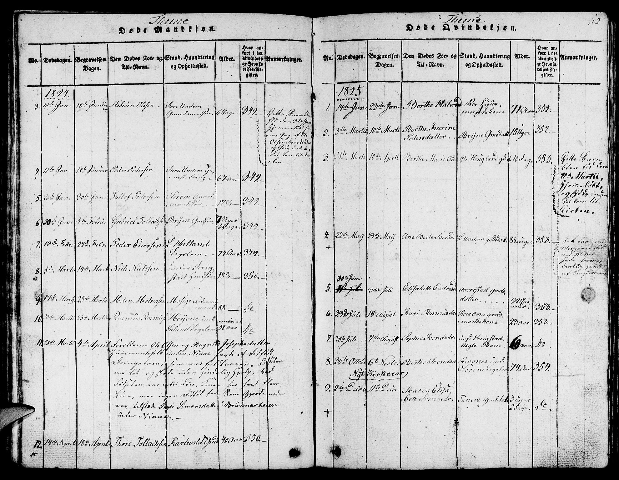 Lye sokneprestkontor, SAST/A-101794/001/30BB/L0001: Parish register (copy) no. B 1 /1, 1816-1826, p. 102