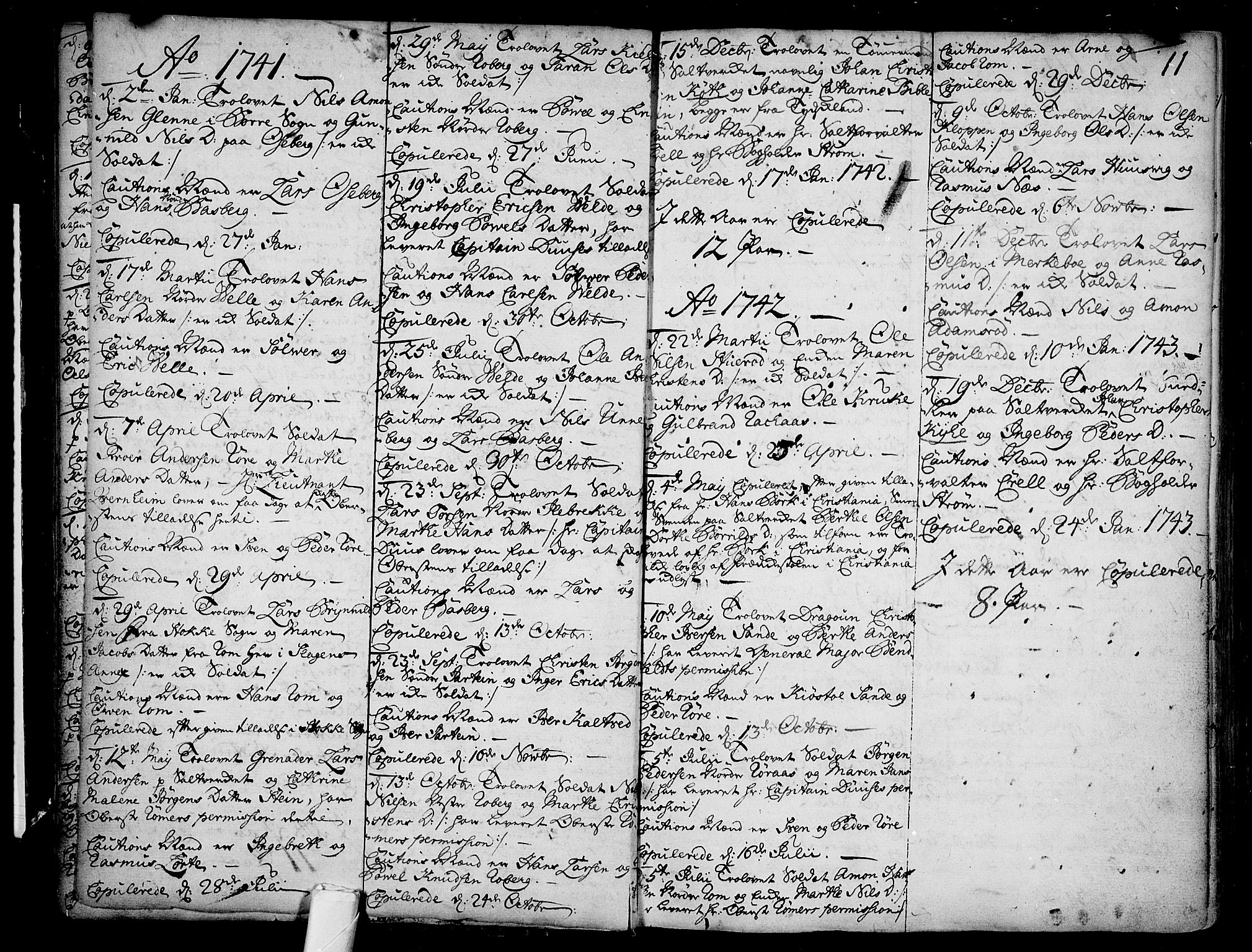 Sem kirkebøker, SAKO/A-5/F/Fb/L0001: Parish register (official) no. II 1, 1702-1764, p. 11