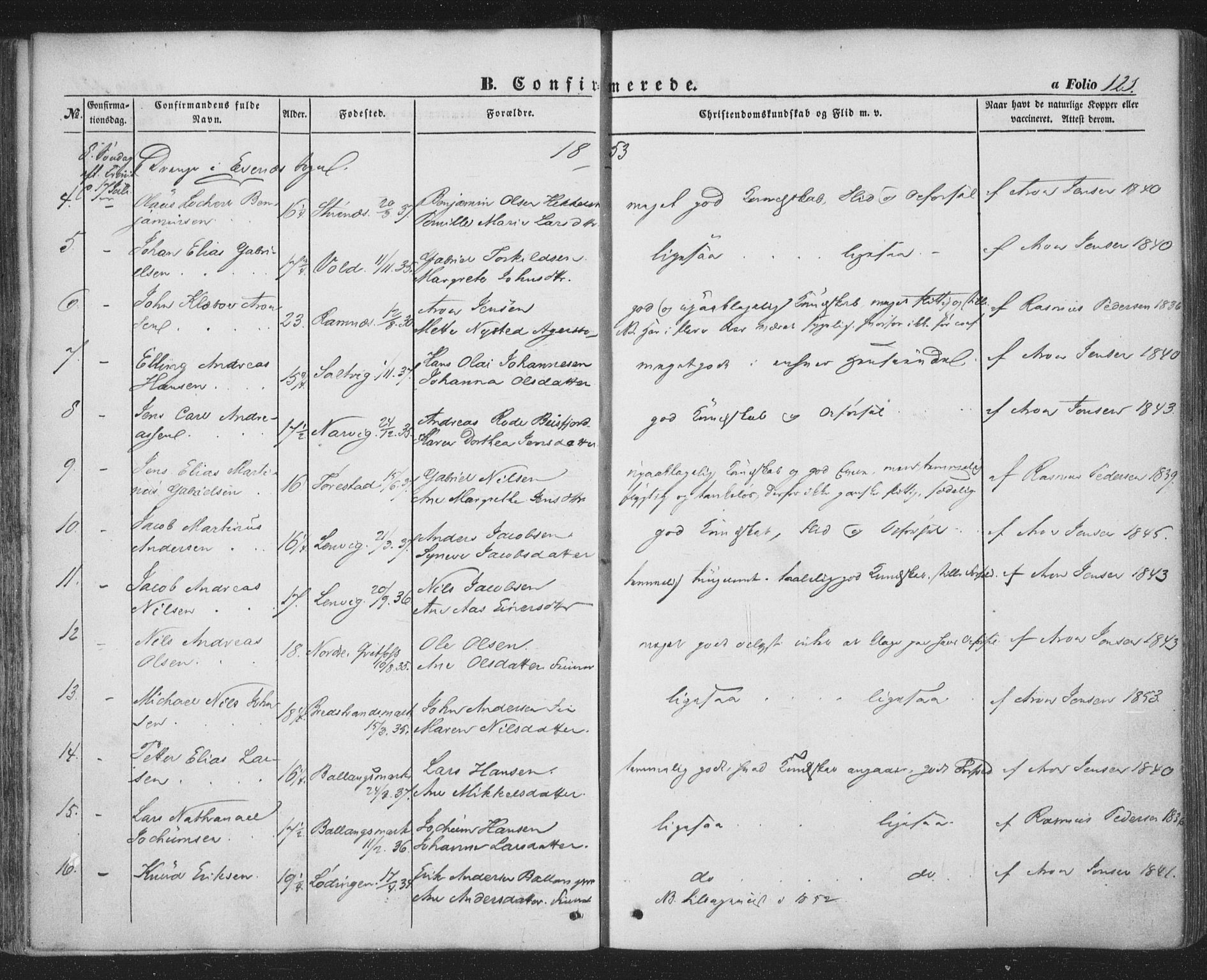 Ministerialprotokoller, klokkerbøker og fødselsregistre - Nordland, AV/SAT-A-1459/863/L0895: Parish register (official) no. 863A07, 1851-1860, p. 121