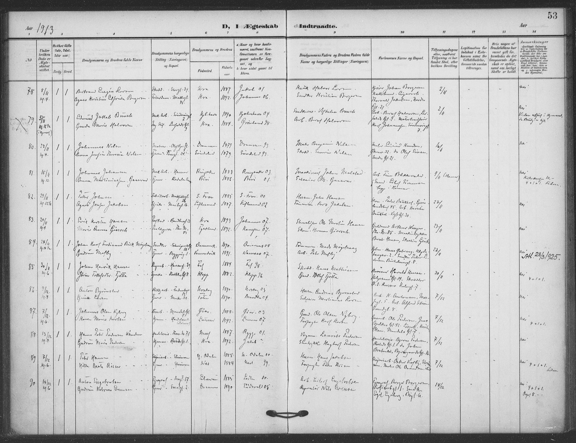 Jakob prestekontor Kirkebøker, AV/SAO-A-10850/F/Fa/L0010: Parish register (official) no. 10, 1908-1922, p. 53