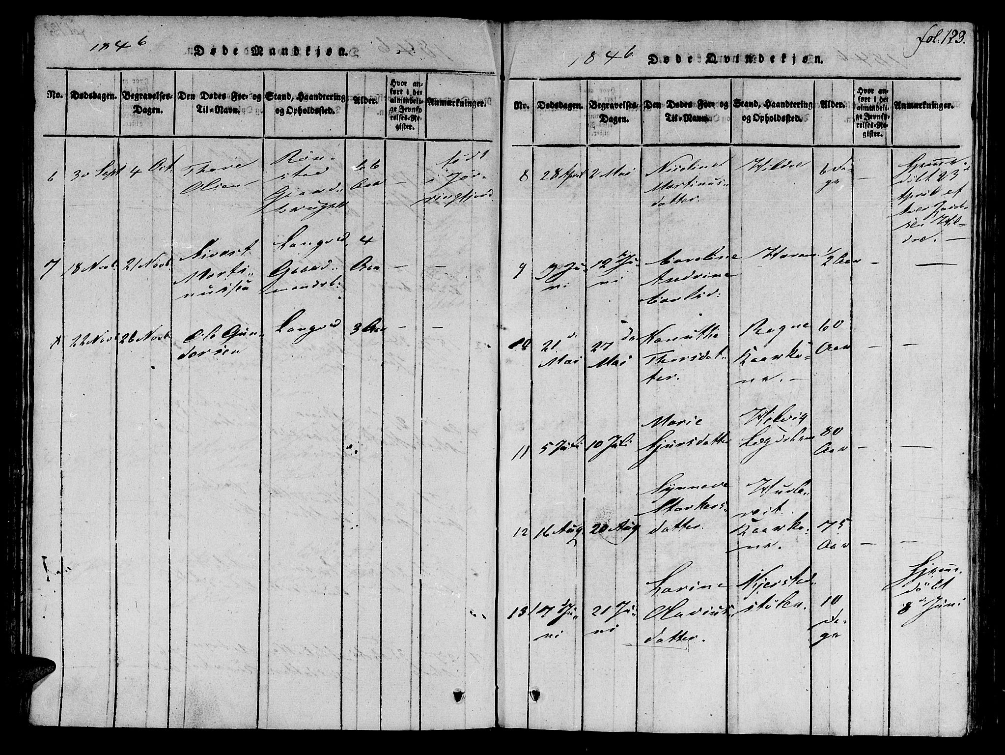 Ministerialprotokoller, klokkerbøker og fødselsregistre - Møre og Romsdal, SAT/A-1454/536/L0495: Parish register (official) no. 536A04, 1818-1847, p. 123