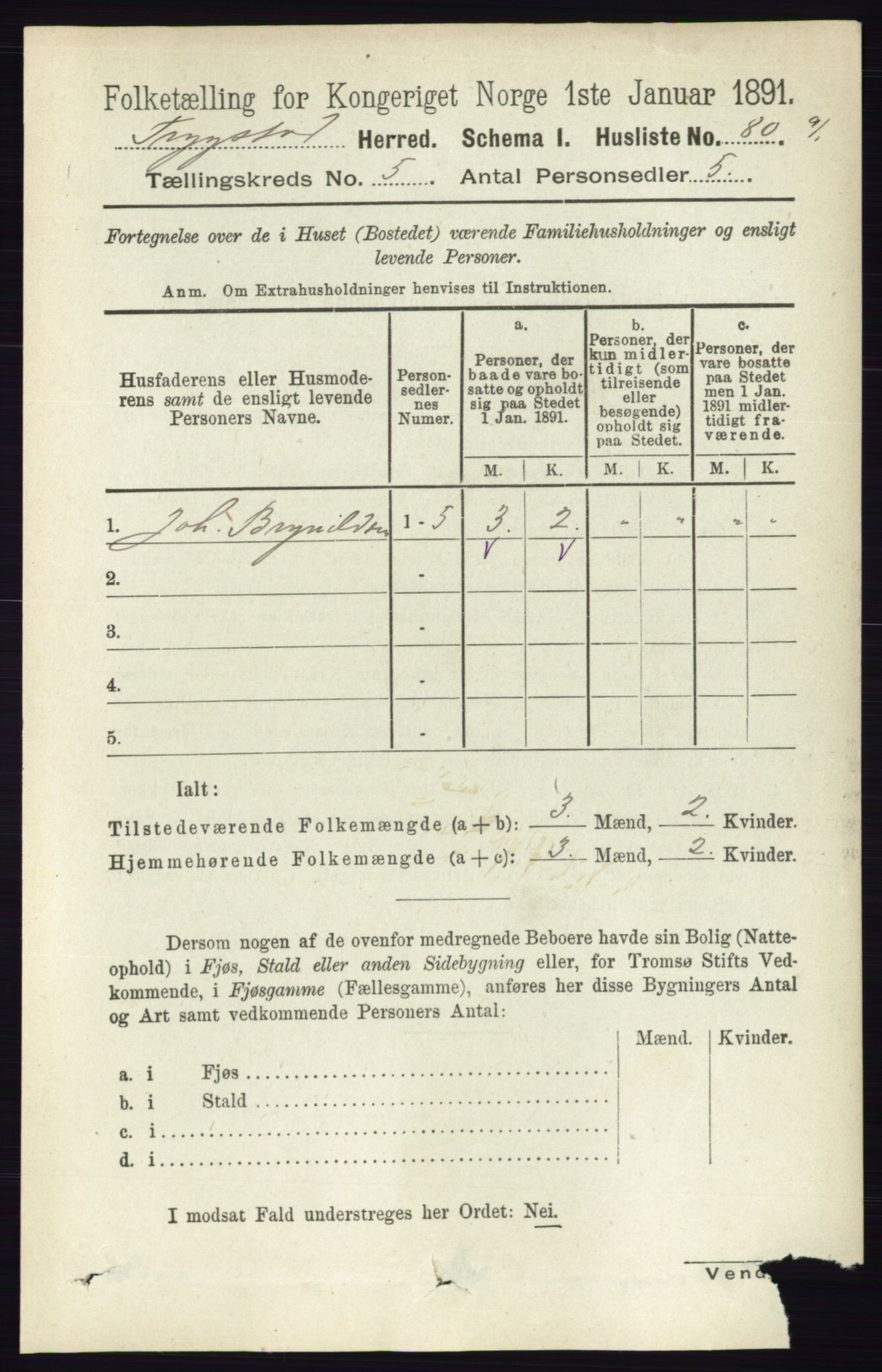 RA, 1891 Census for 0122 Trøgstad, 1891, p. 2023