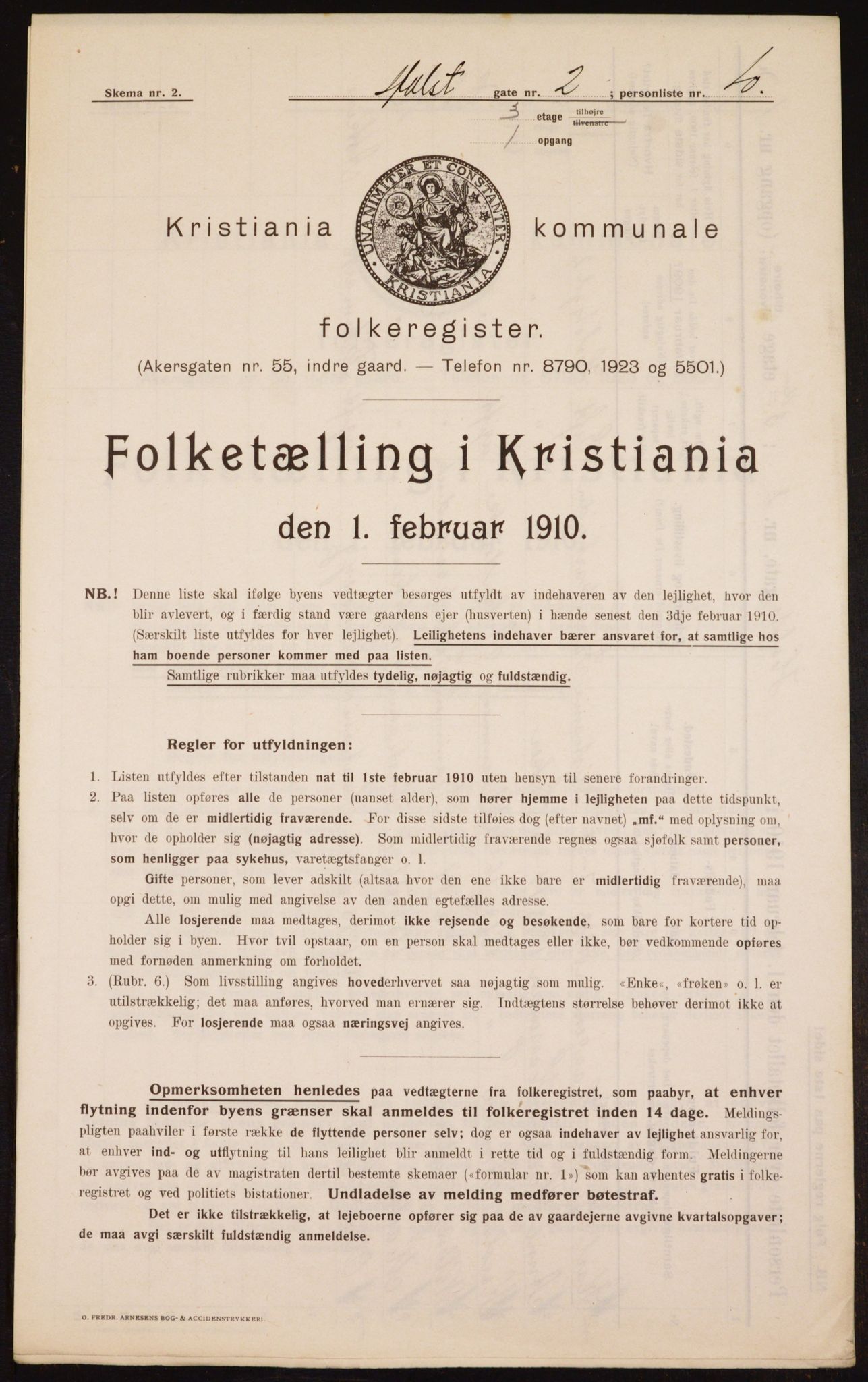 OBA, Municipal Census 1910 for Kristiania, 1910, p. 40133