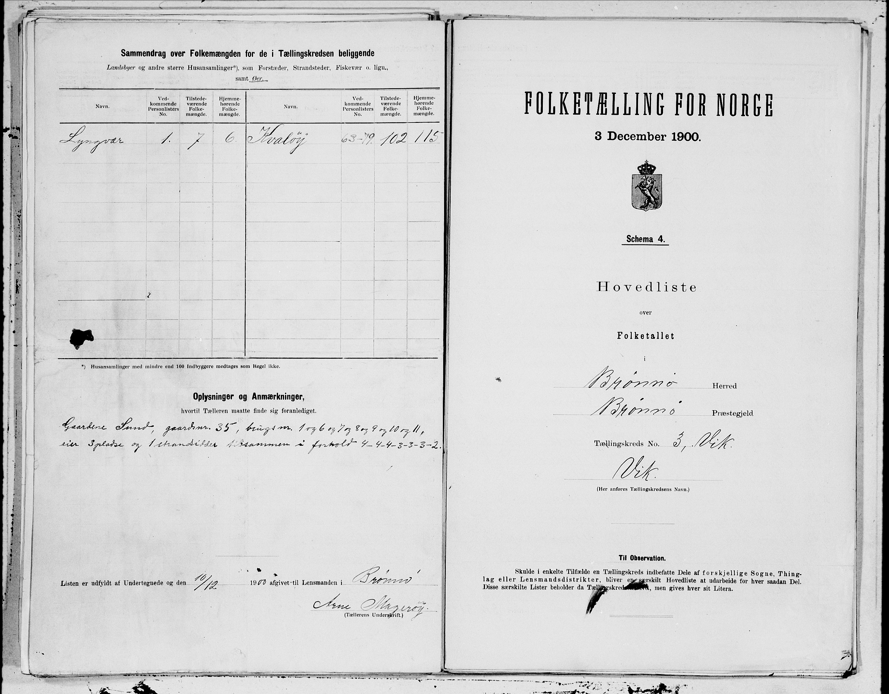 SAT, 1900 census for Brønnøy, 1900, p. 8