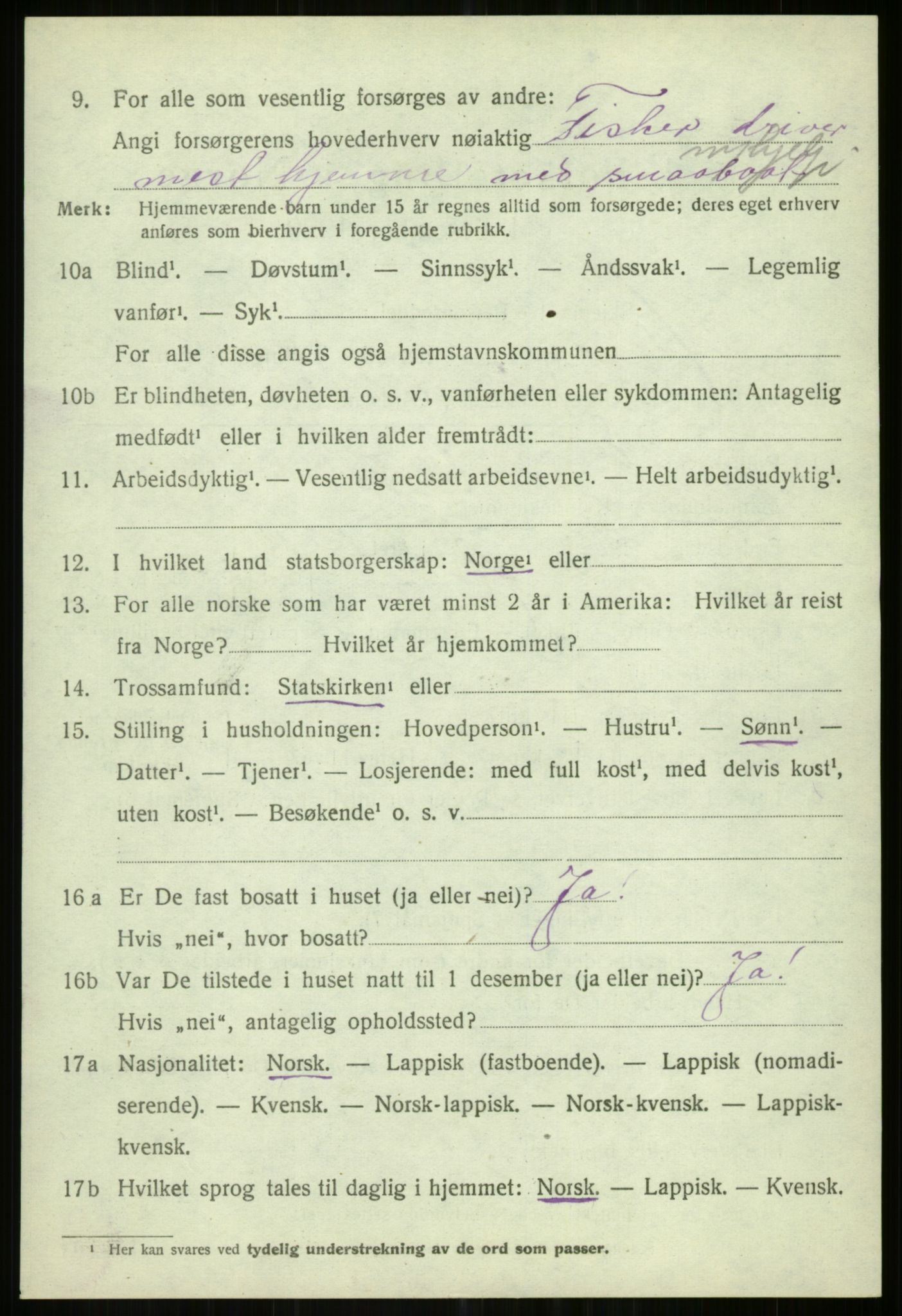 SATØ, 1920 census for Helgøy, 1920, p. 3173