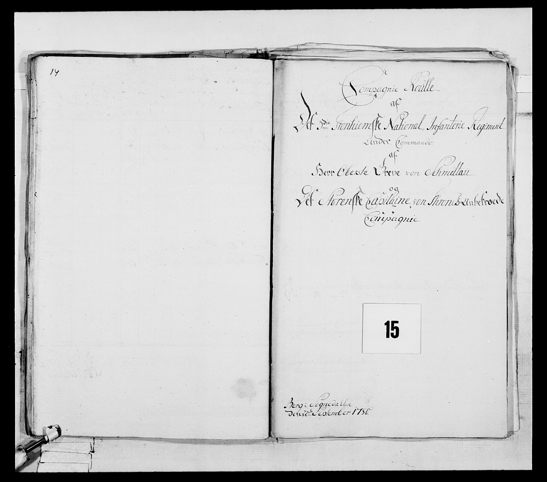 Generalitets- og kommissariatskollegiet, Det kongelige norske kommissariatskollegium, RA/EA-5420/E/Eh/L0088: 3. Trondheimske nasjonale infanteriregiment, 1780-1789, p. 136