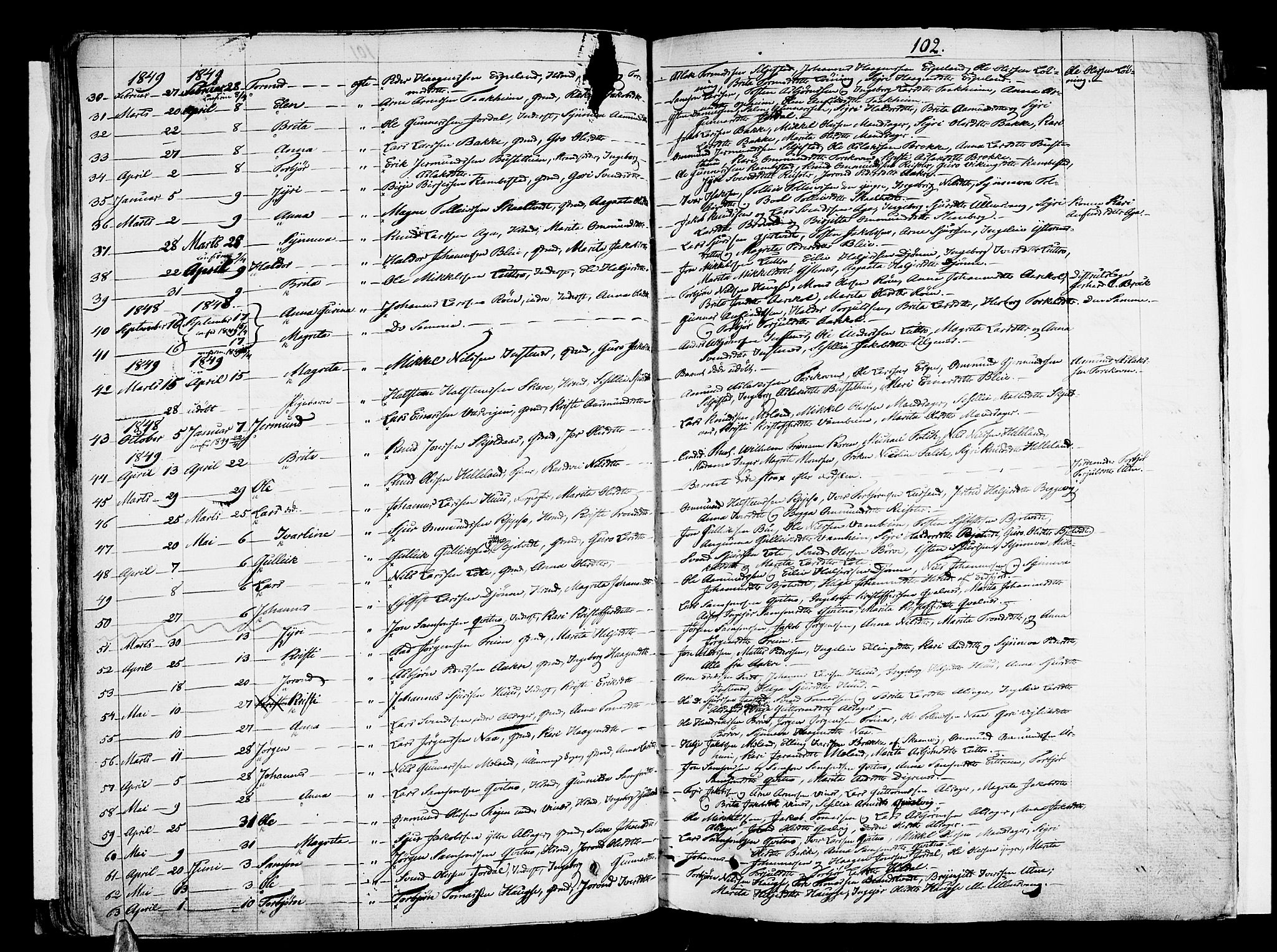 Ullensvang sokneprestembete, SAB/A-78701/H/Haa: Parish register (official) no. A 10, 1825-1853, p. 102