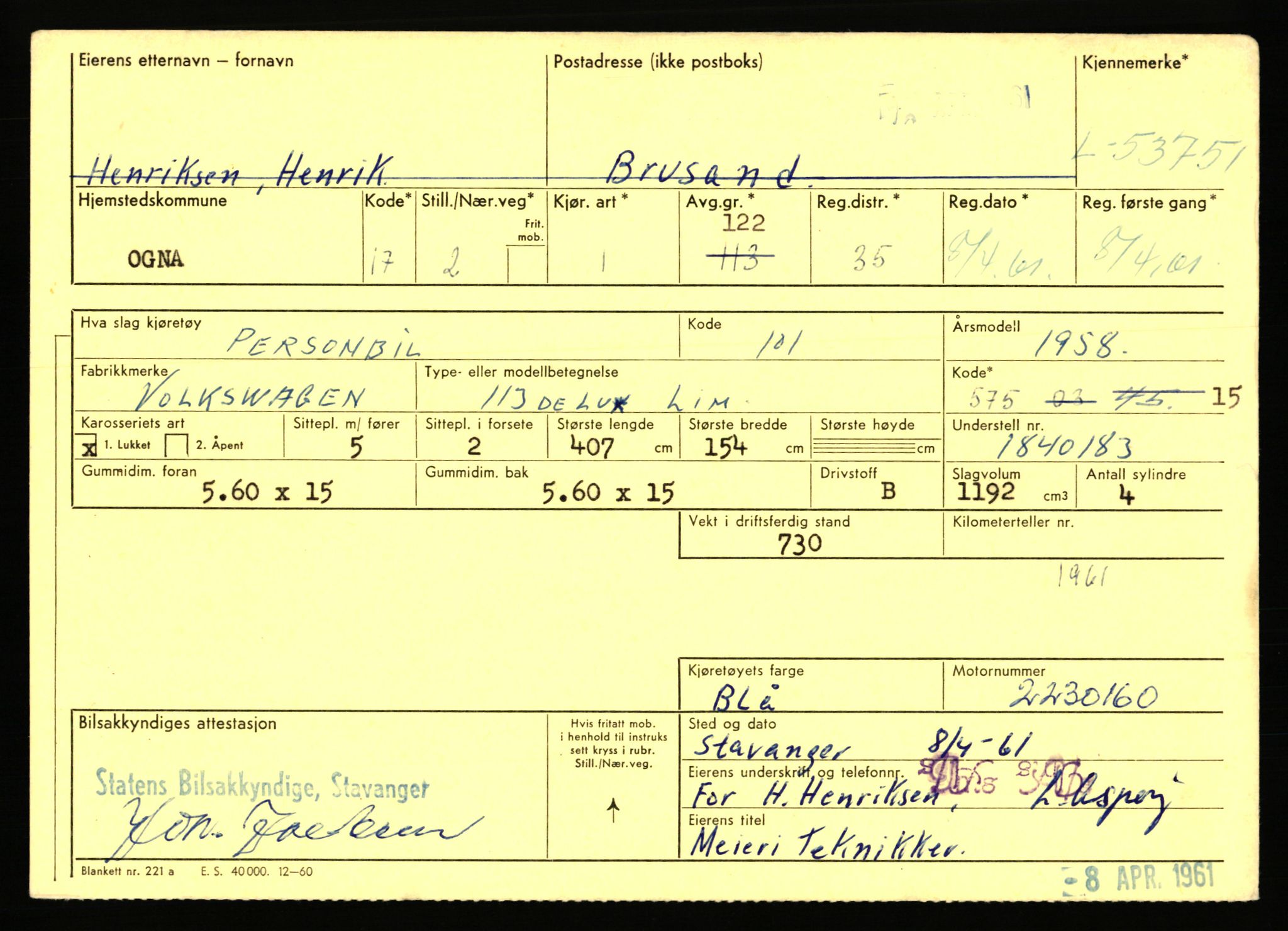 Stavanger trafikkstasjon, AV/SAST-A-101942/0/F/L0053: L-52900 - L-54199, 1930-1971, p. 2013