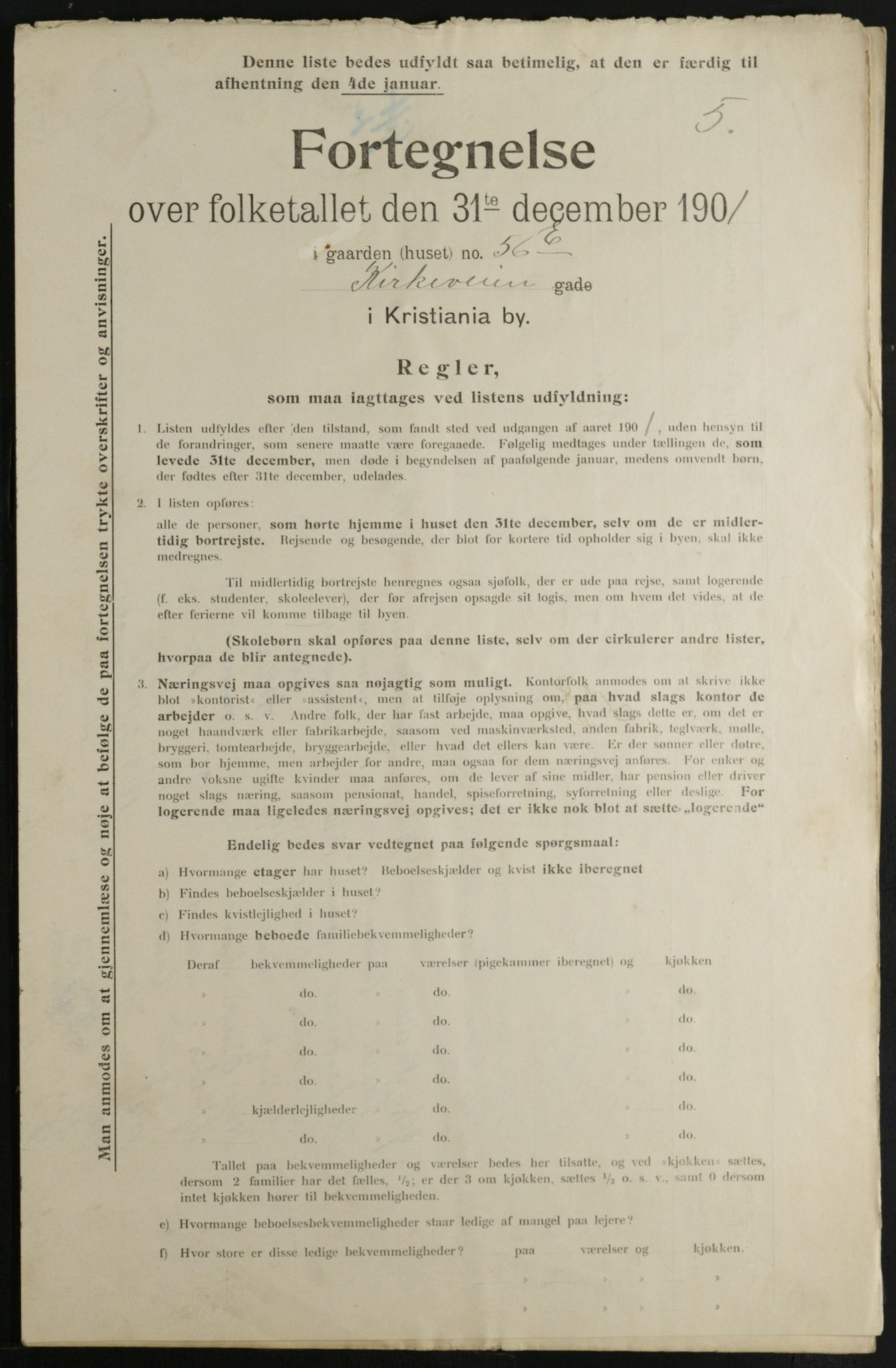 OBA, Municipal Census 1901 for Kristiania, 1901, p. 396