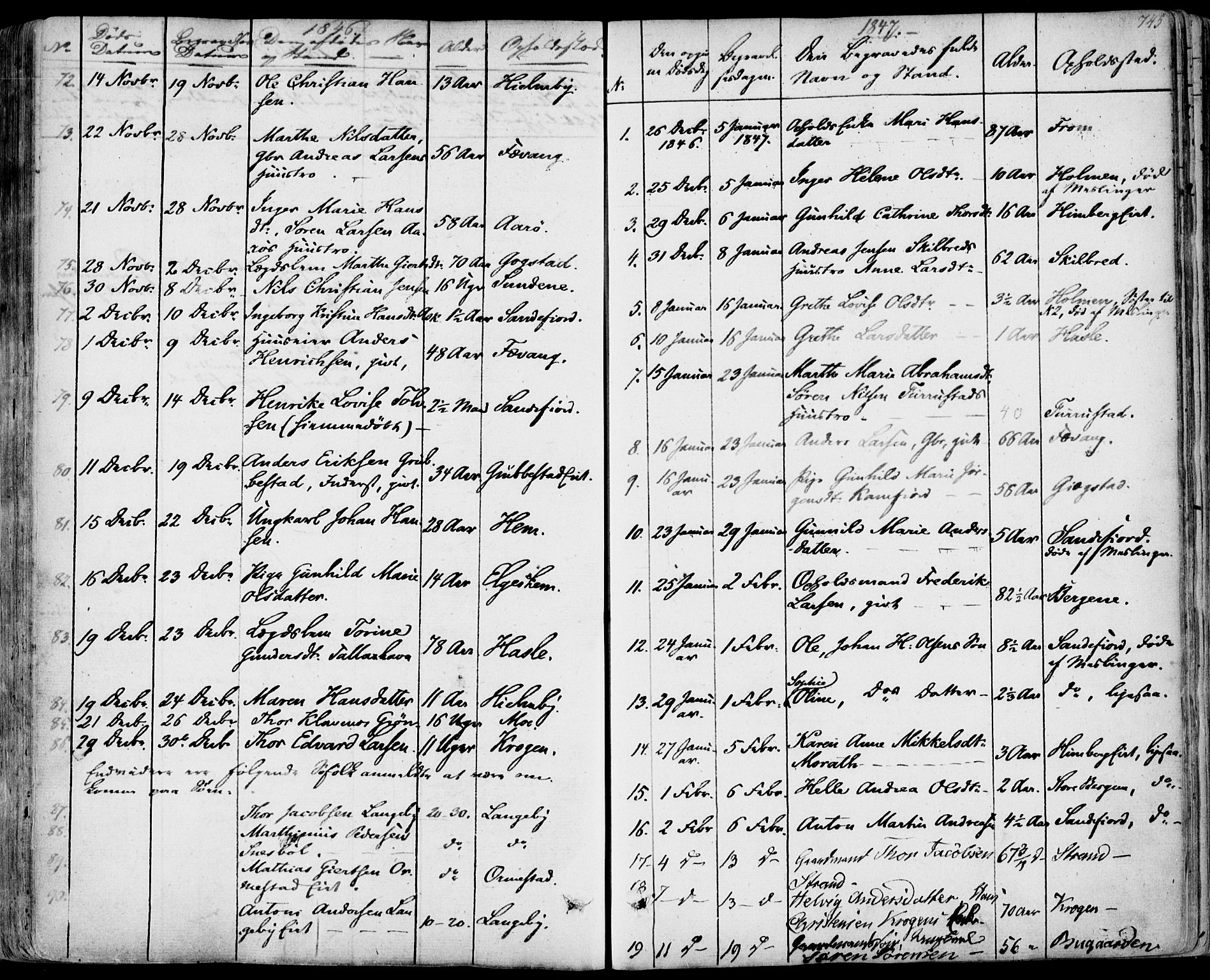 Sandar kirkebøker, SAKO/A-243/F/Fa/L0005: Parish register (official) no. 5, 1832-1847, p. 744-745