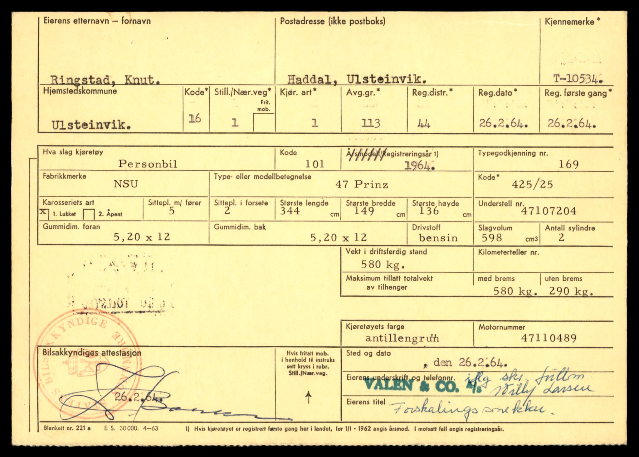 Møre og Romsdal vegkontor - Ålesund trafikkstasjon, SAT/A-4099/F/Fe/L0021: Registreringskort for kjøretøy T 10471 - T 10583, 1927-1998, p. 1783