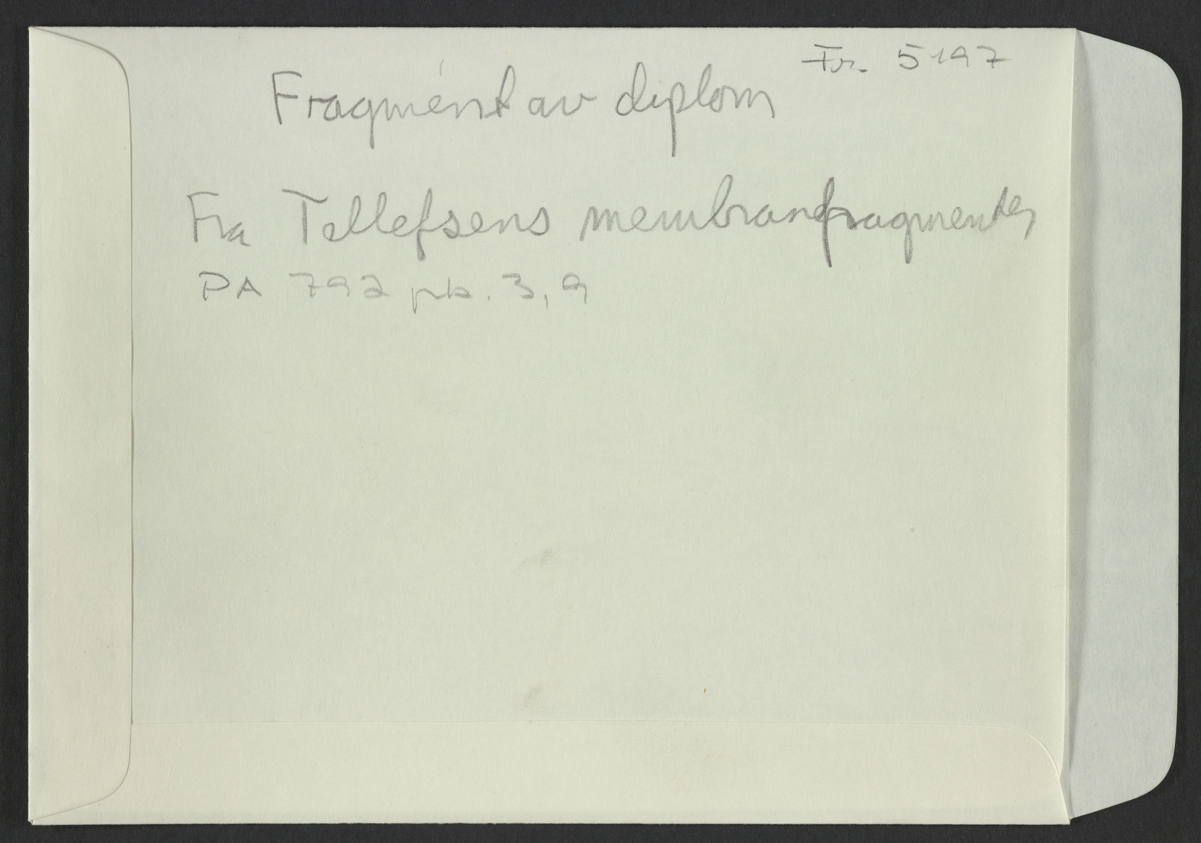 Tellefsen, Johan Christian, AV/RA-PA-0792/Fc/L0003: Membranfragmenter, 1100-1536, p. 61