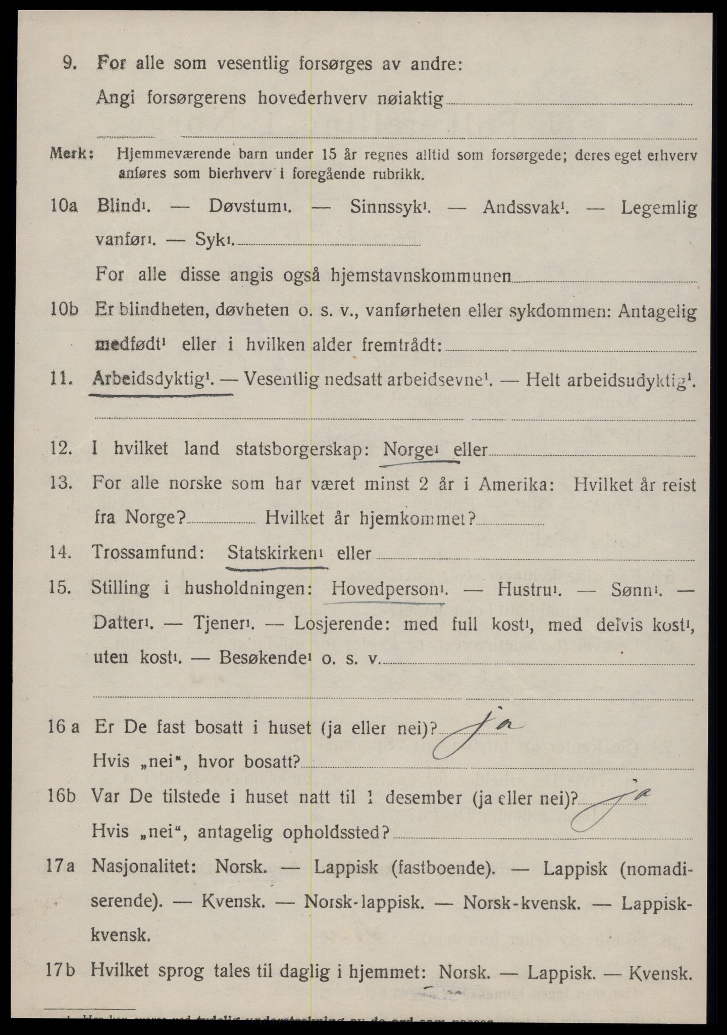 SAT, 1920 census for Singsås, 1920, p. 4016