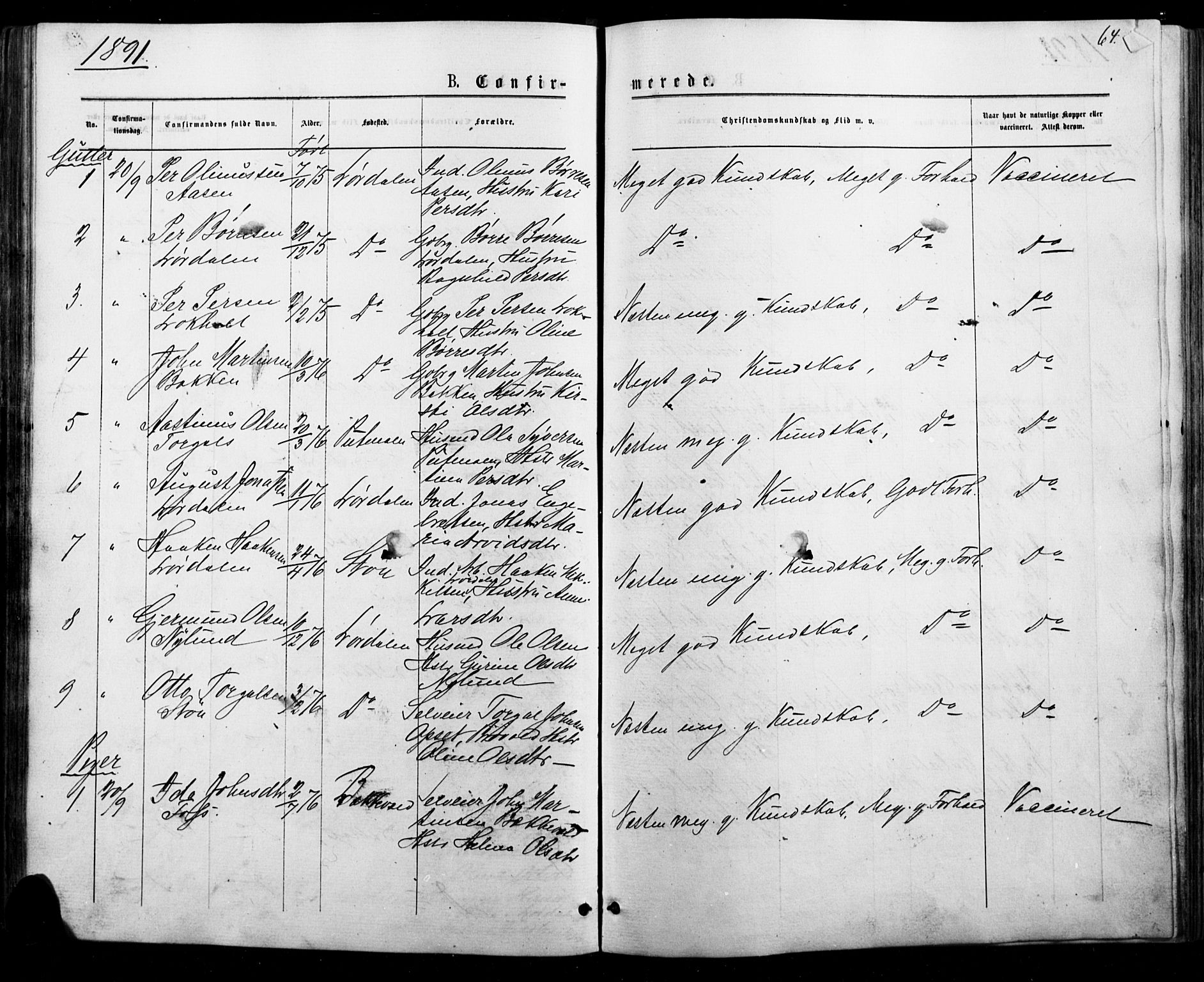 Trysil prestekontor, AV/SAH-PREST-046/H/Ha/Haa/L0010: Parish register (official) no. 10, 1872-1895, p. 64
