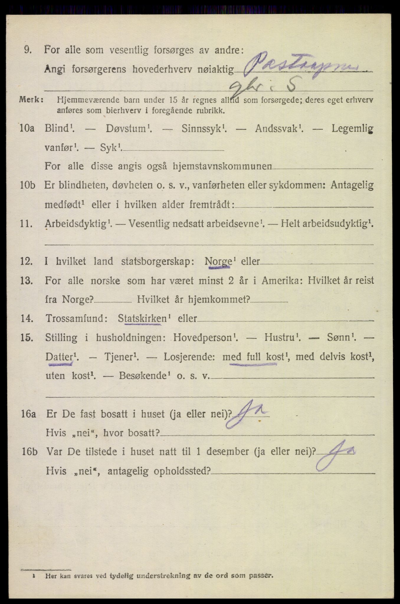 SAH, 1920 census for Kvikne, 1920, p. 3313