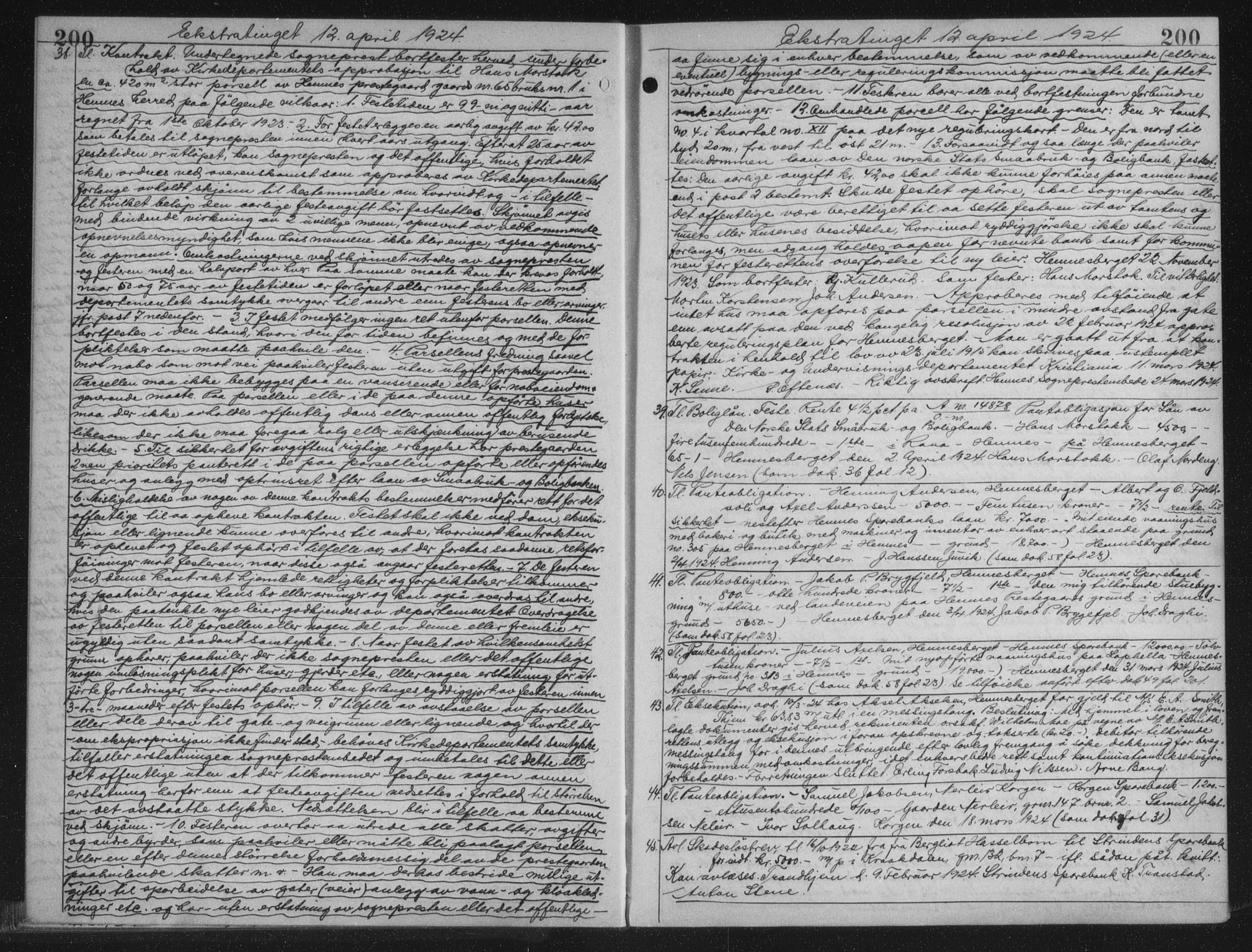 Rana sorenskriveri , AV/SAT-A-1108/1/2/2C/L0018: Mortgage book no. 18, 1923-1928, p. 200, Deed date: 12.04.1924