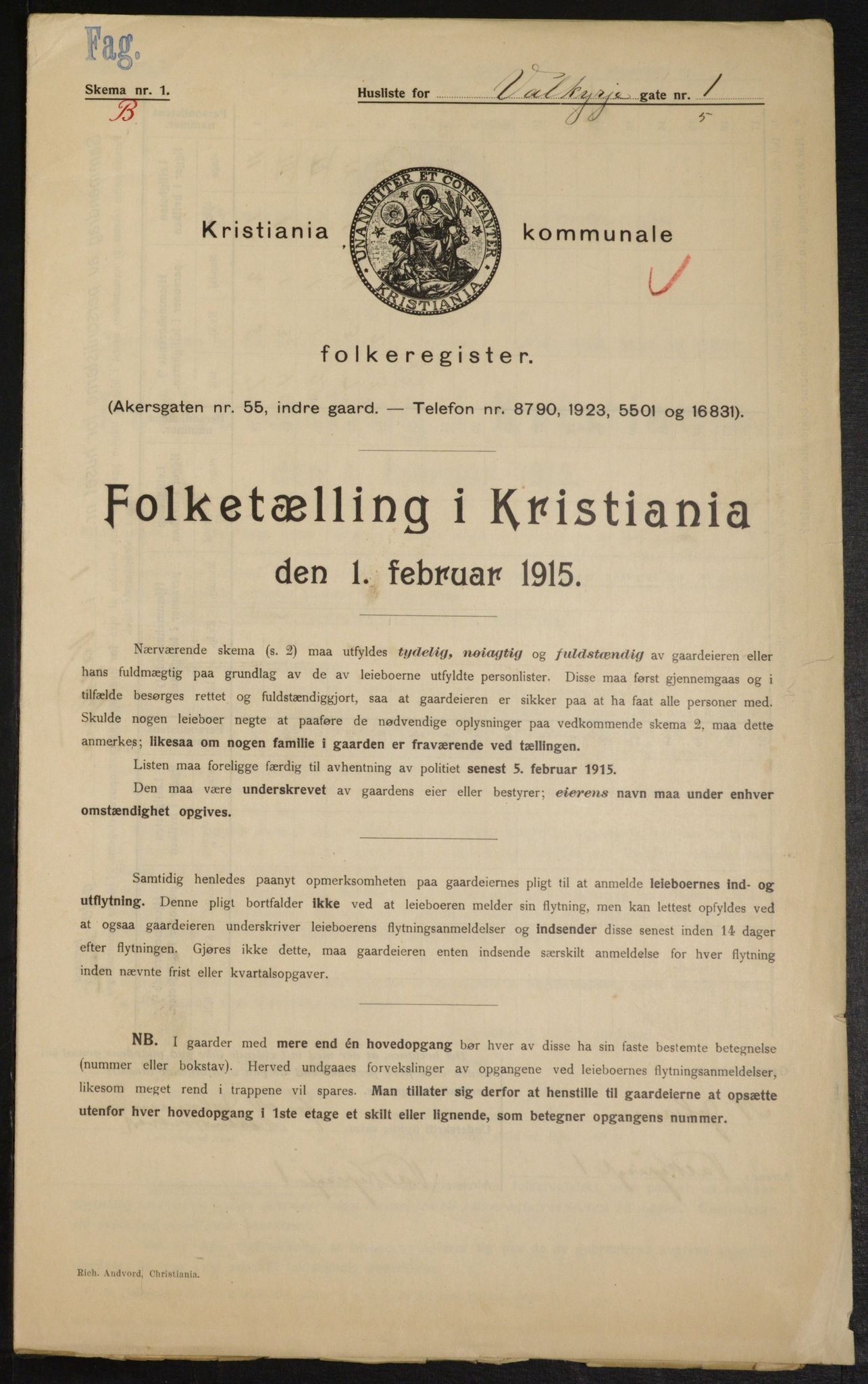 OBA, Municipal Census 1915 for Kristiania, 1915, p. 122269