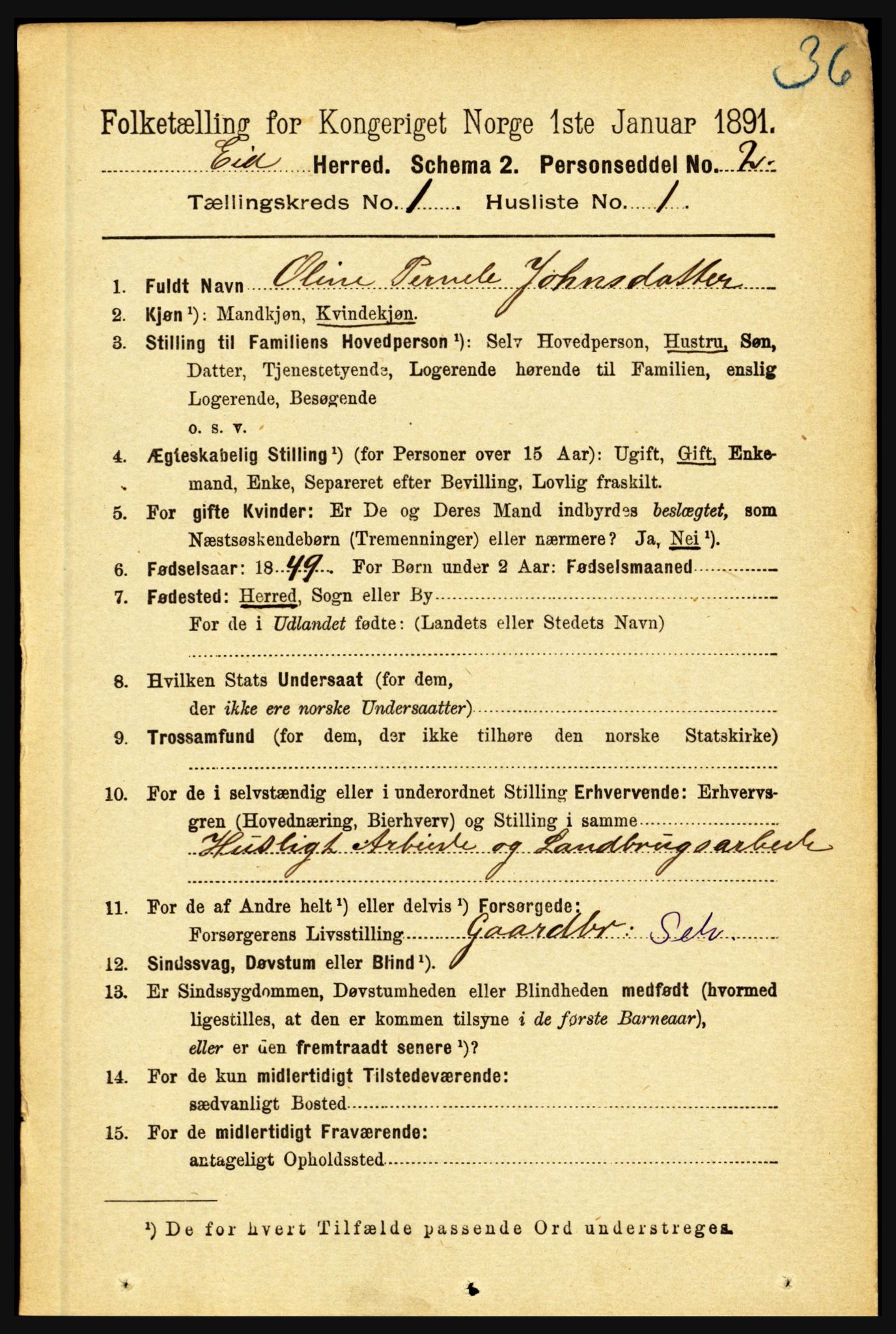 RA, 1891 census for 1443 Eid, 1891, p. 79