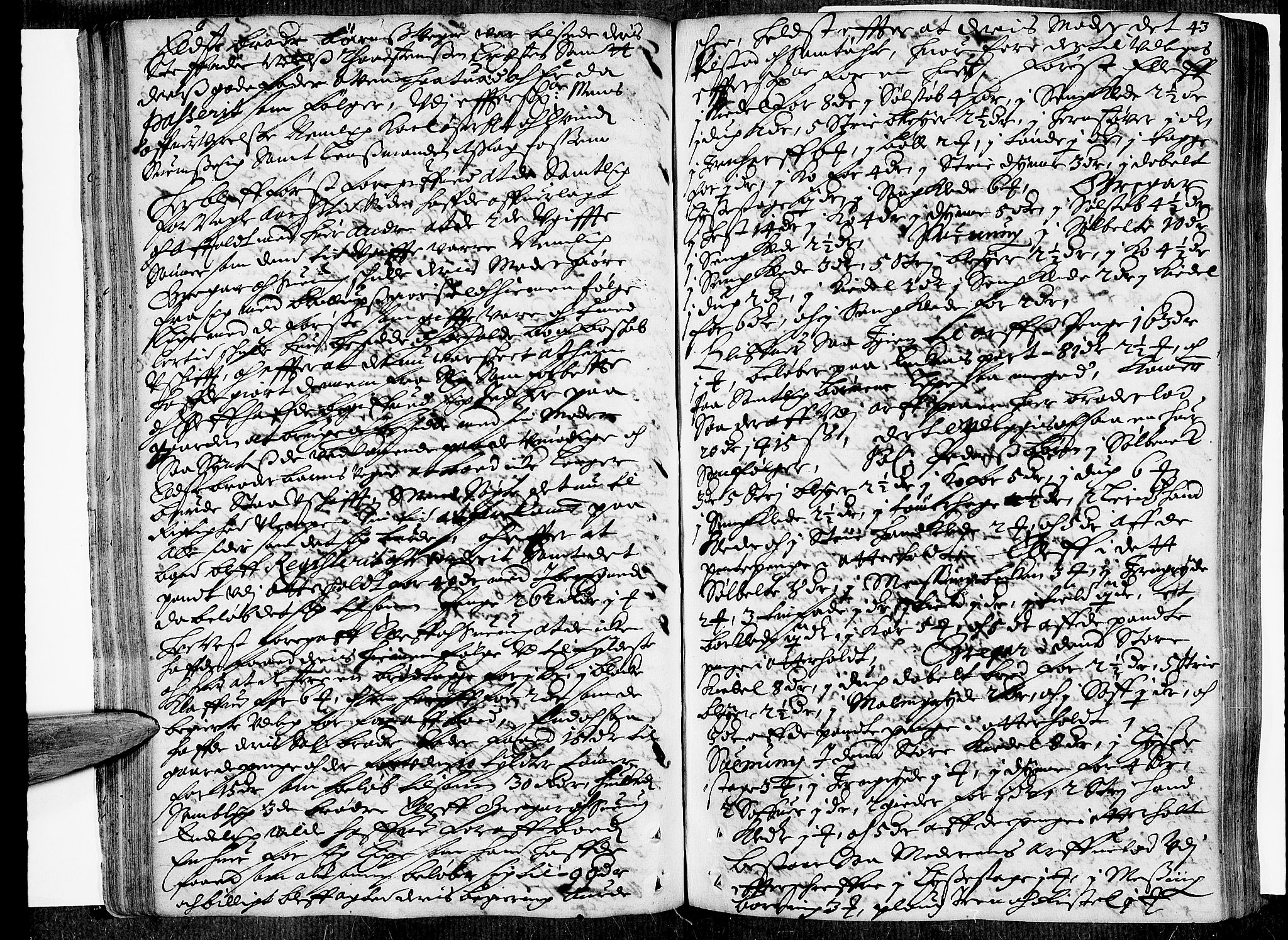 Nedre Telemark sorenskriveri, AV/SAKO-A-135/H/Hb/Hba/L0001: Skifteprotokoll
, 1667-1684, p. 42b-43a