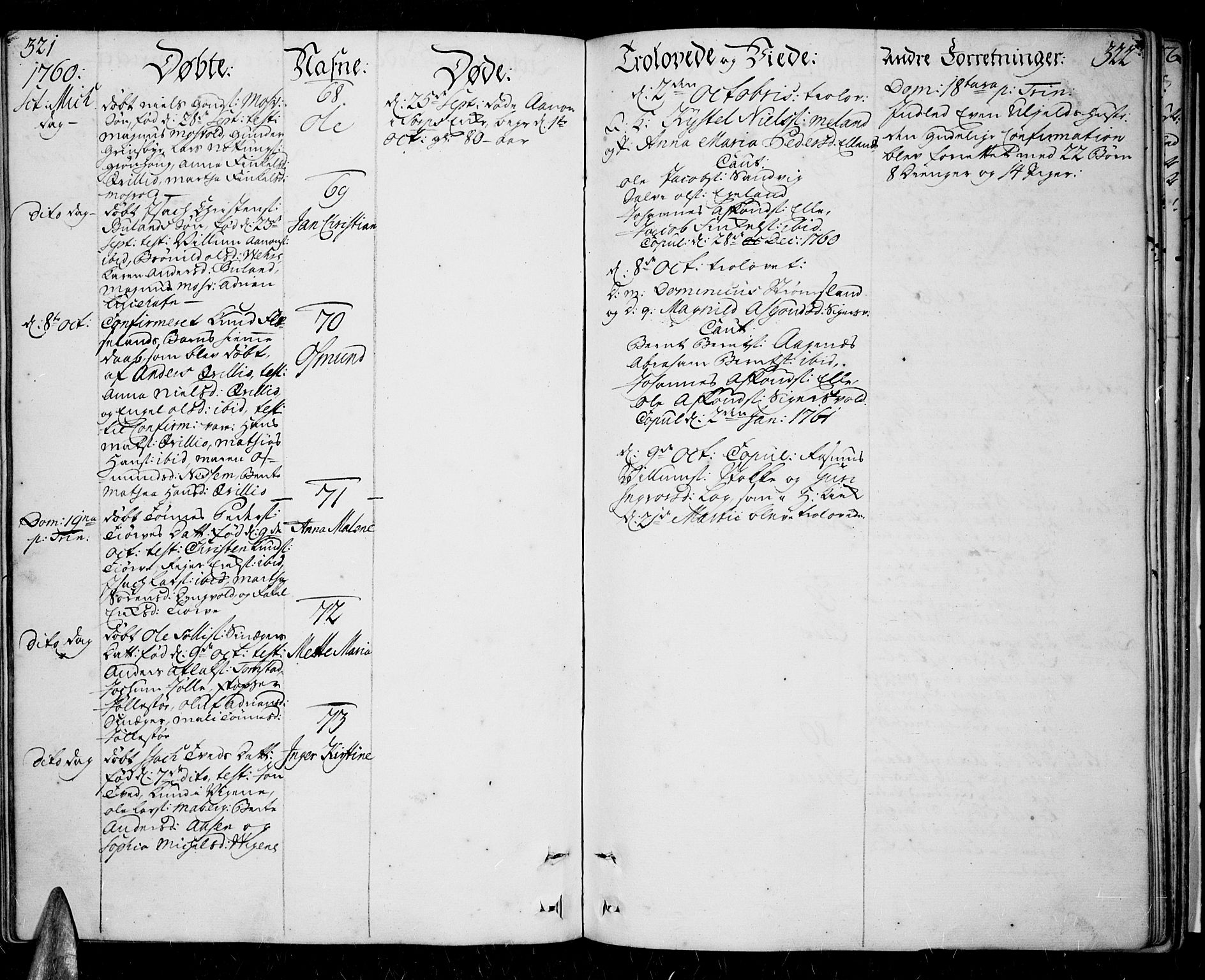 Lista sokneprestkontor, AV/SAK-1111-0027/F/Fa/L0003: Parish register (official) no. A 3 /1, 1743-1767, p. 321-322