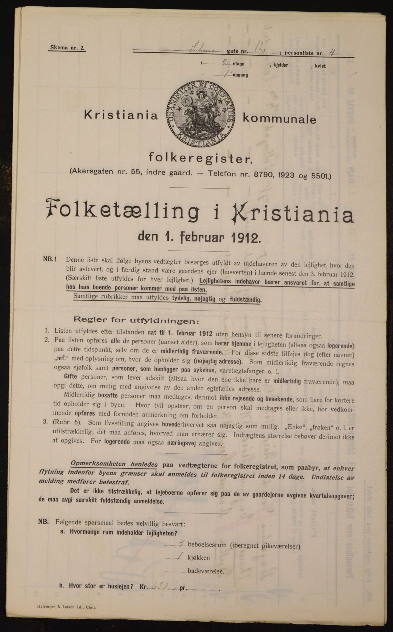 OBA, Municipal Census 1912 for Kristiania, 1912, p. 104642