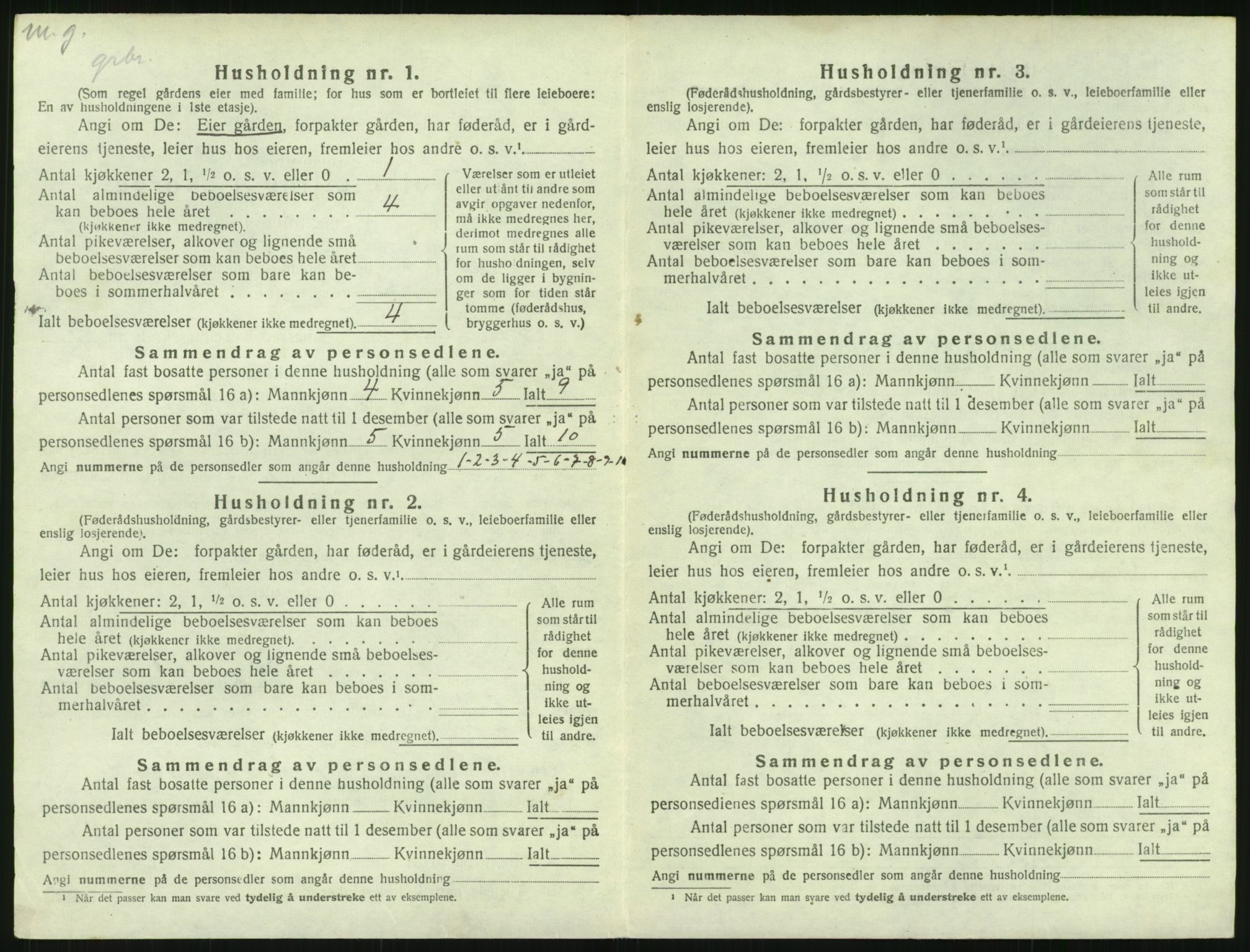 SAK, 1920 census for Austre Moland, 1920, p. 310