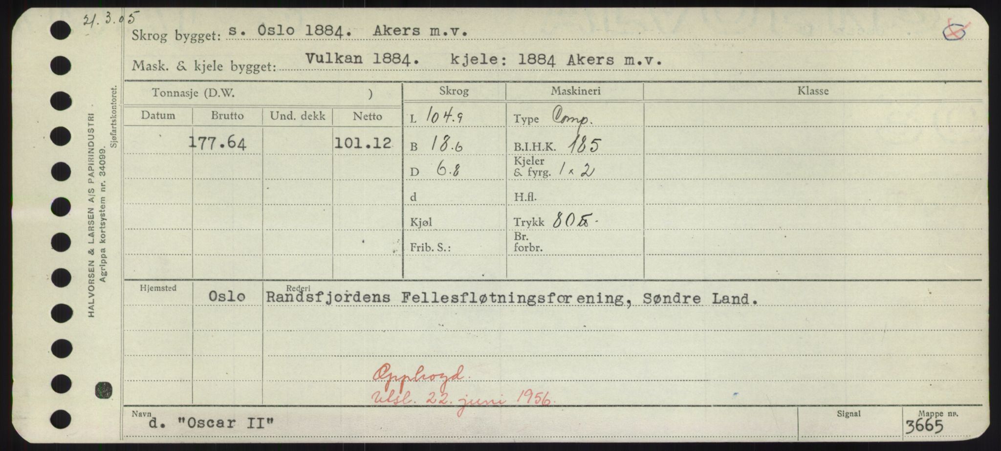 Sjøfartsdirektoratet med forløpere, Skipsmålingen, RA/S-1627/H/Hd/L0028: Fartøy, O, p. 389