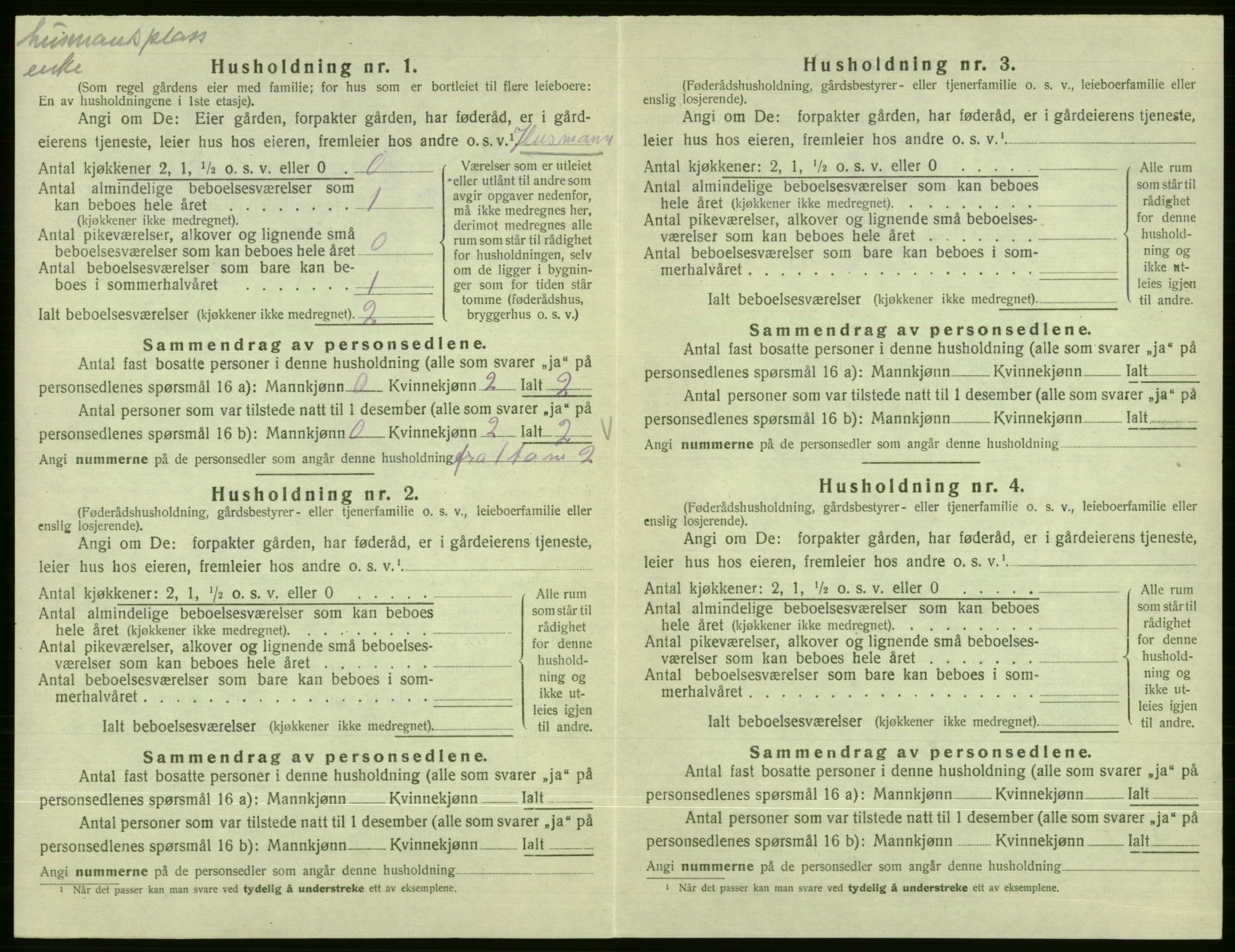 SAB, 1920 census for Vossestrand, 1920, p. 653