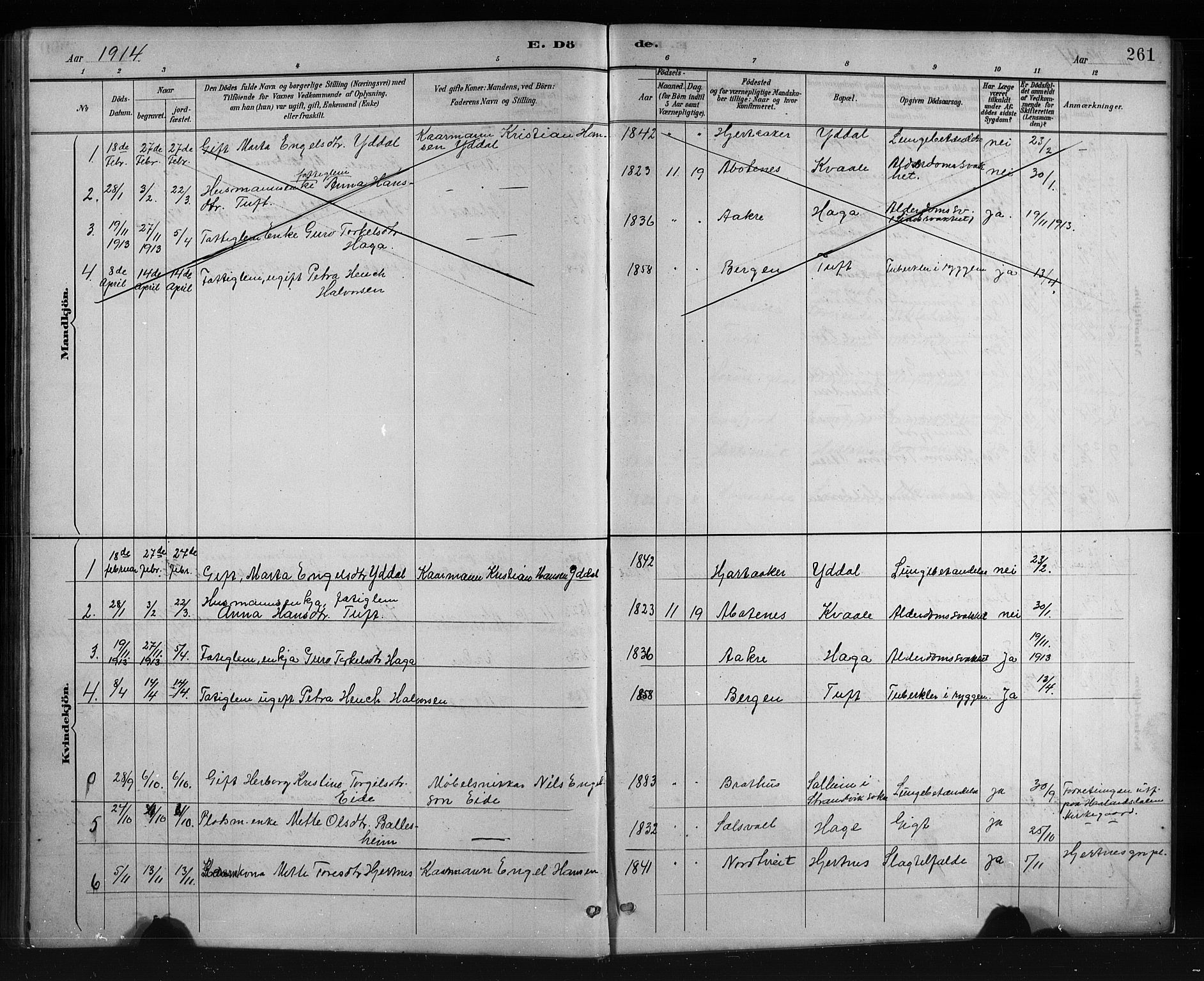 Fusa sokneprestembete, SAB/A-75401/H/Hab: Parish register (copy) no. C 2, 1886-1926, p. 261