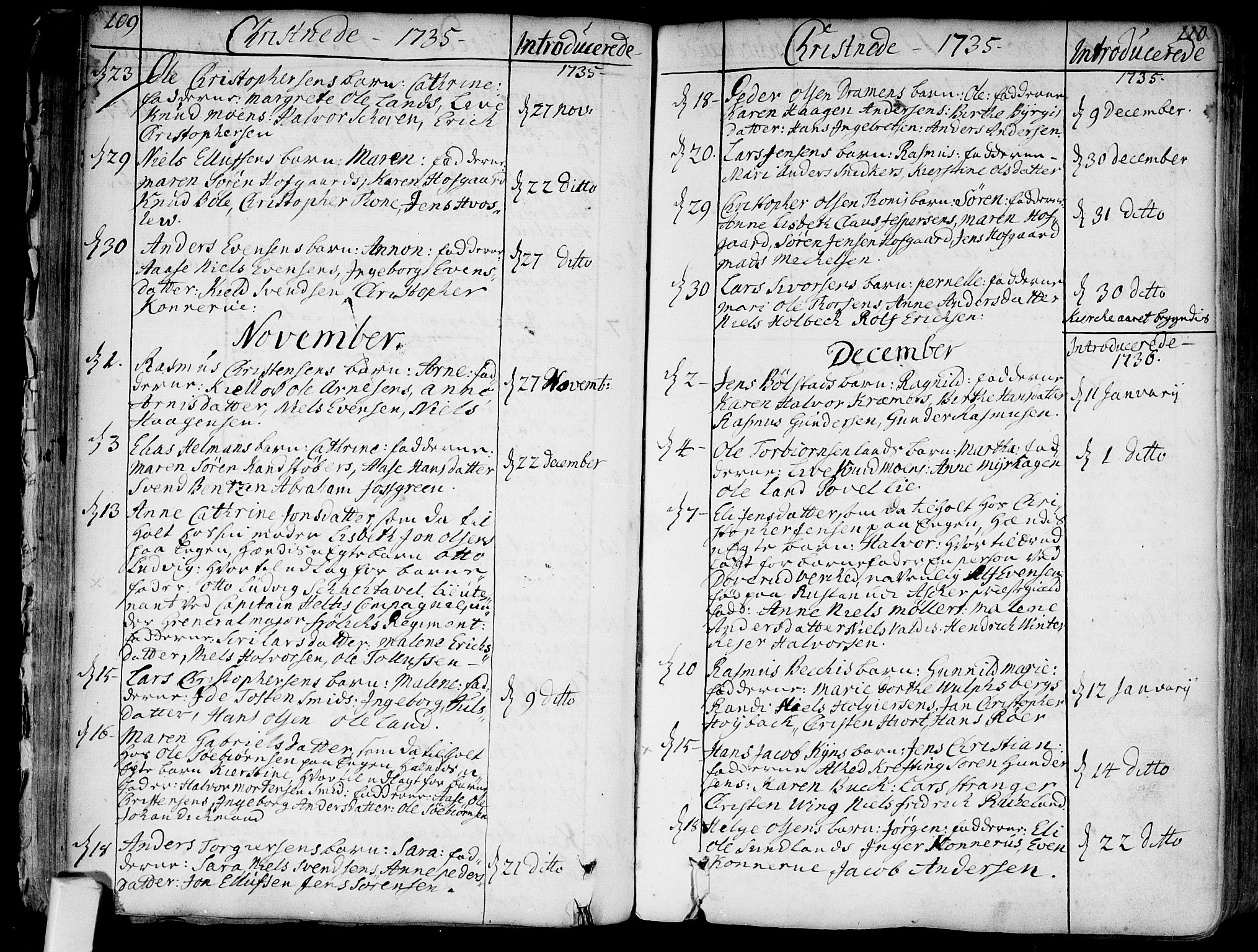 Bragernes kirkebøker, SAKO/A-6/F/Fa/L0004: Parish register (official) no. I 4, 1734-1759, p. 109-110