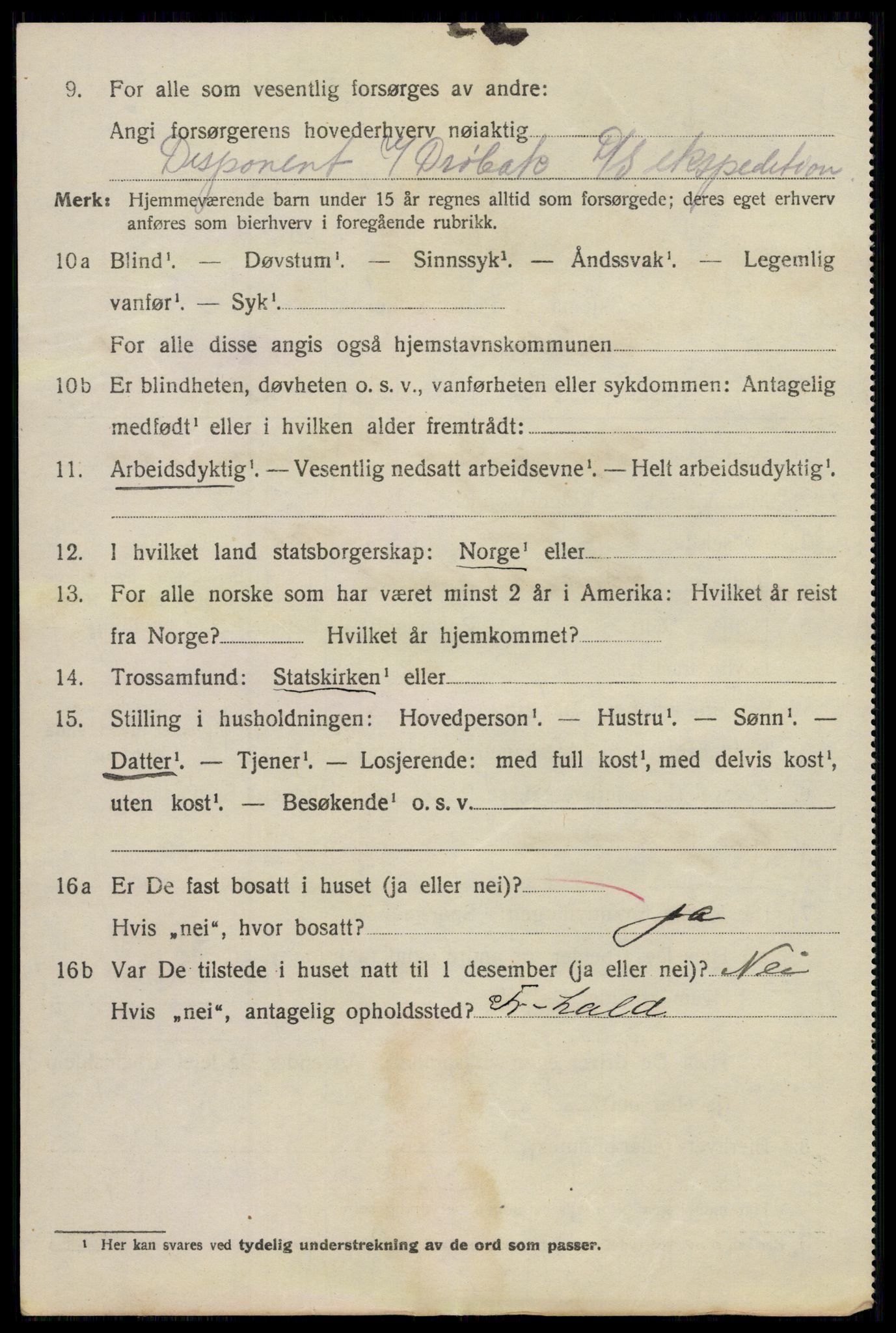 SAO, 1920 census for Drøbak, 1920, p. 6022