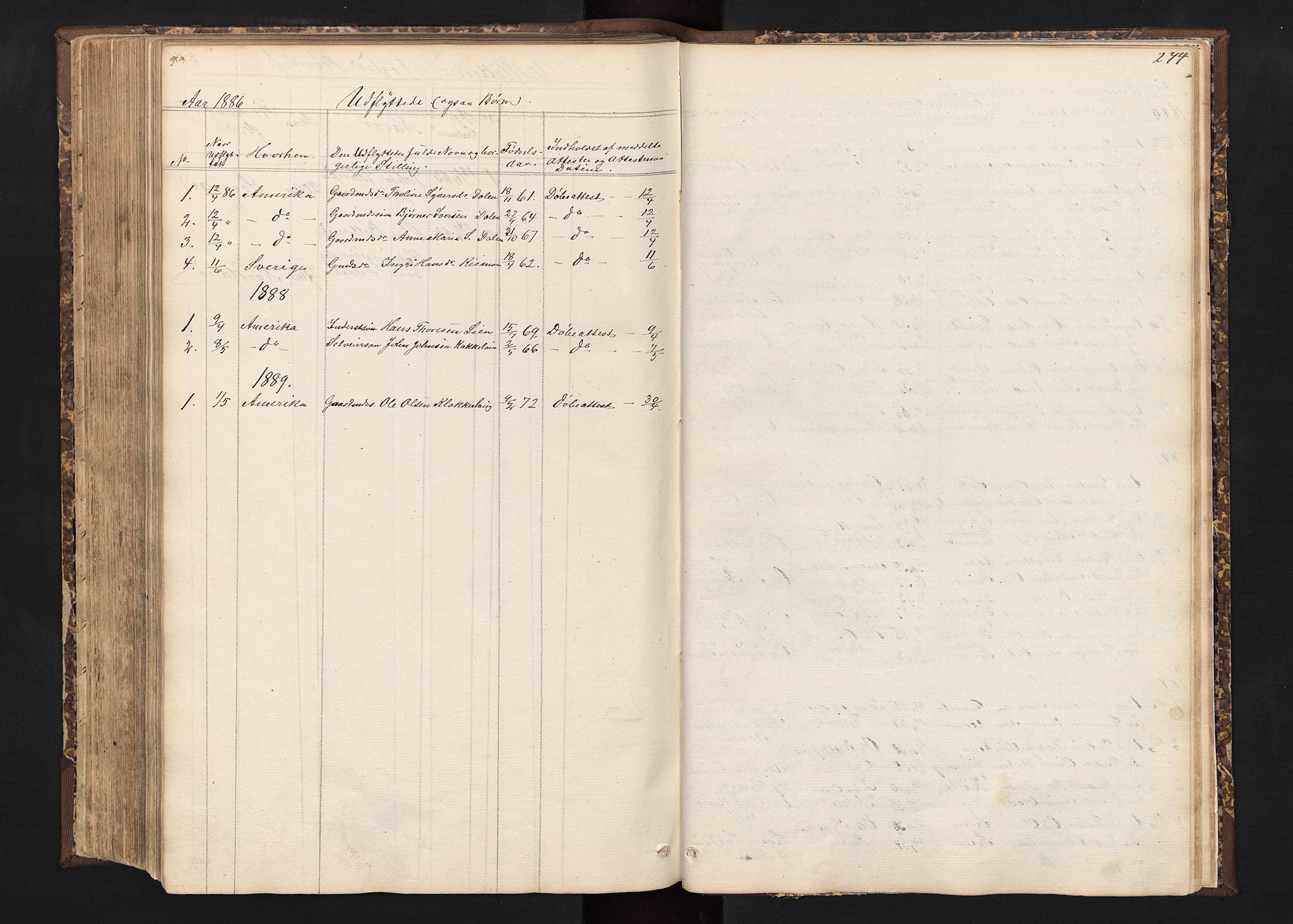 Alvdal prestekontor, SAH/PREST-060/H/Ha/Hab/L0001: Parish register (copy) no. 1, 1857-1893, p. 274