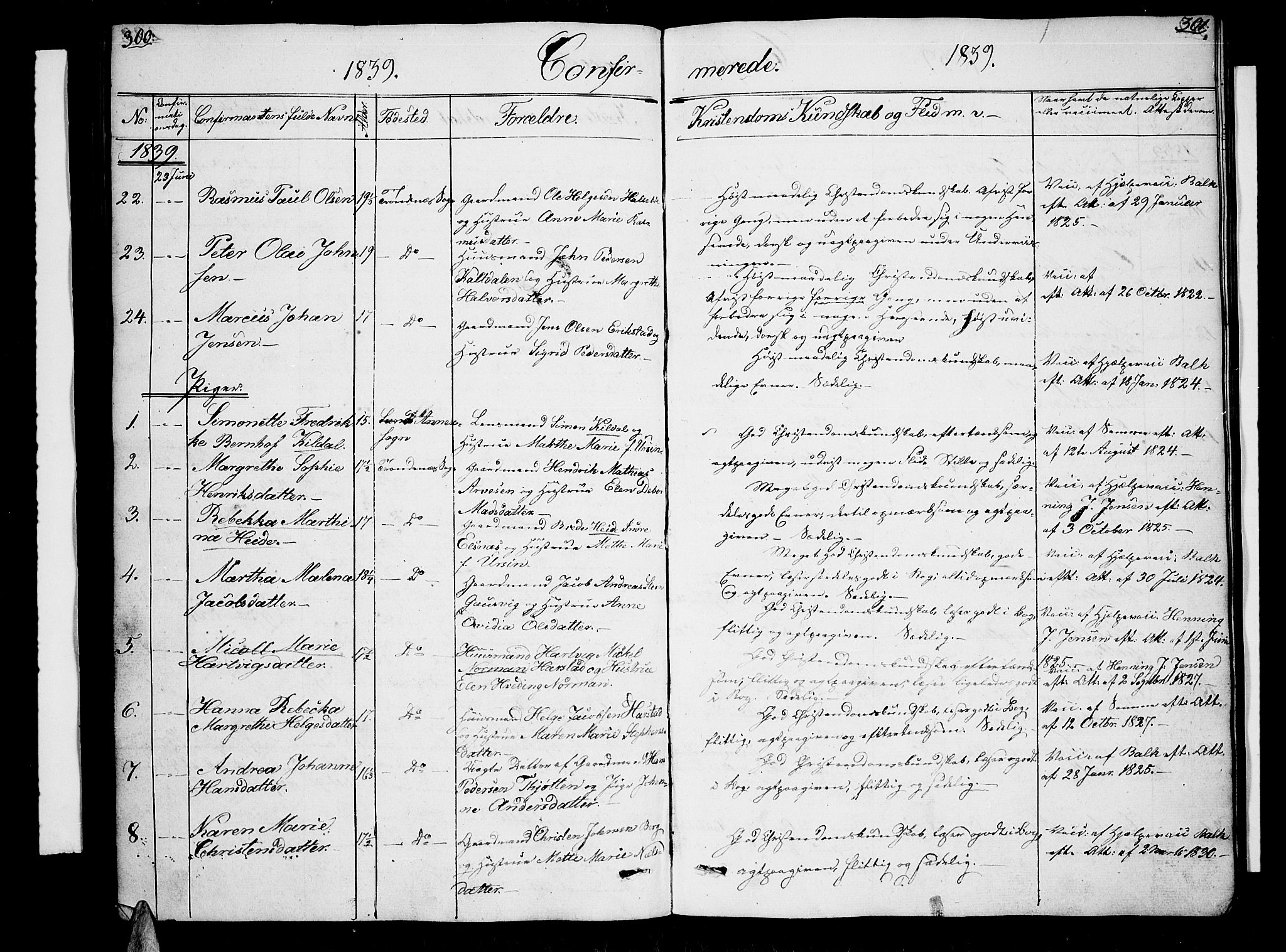 Trondenes sokneprestkontor, AV/SATØ-S-1319/H/Hb/L0005klokker: Parish register (copy) no. 5, 1834-1845, p. 300-301