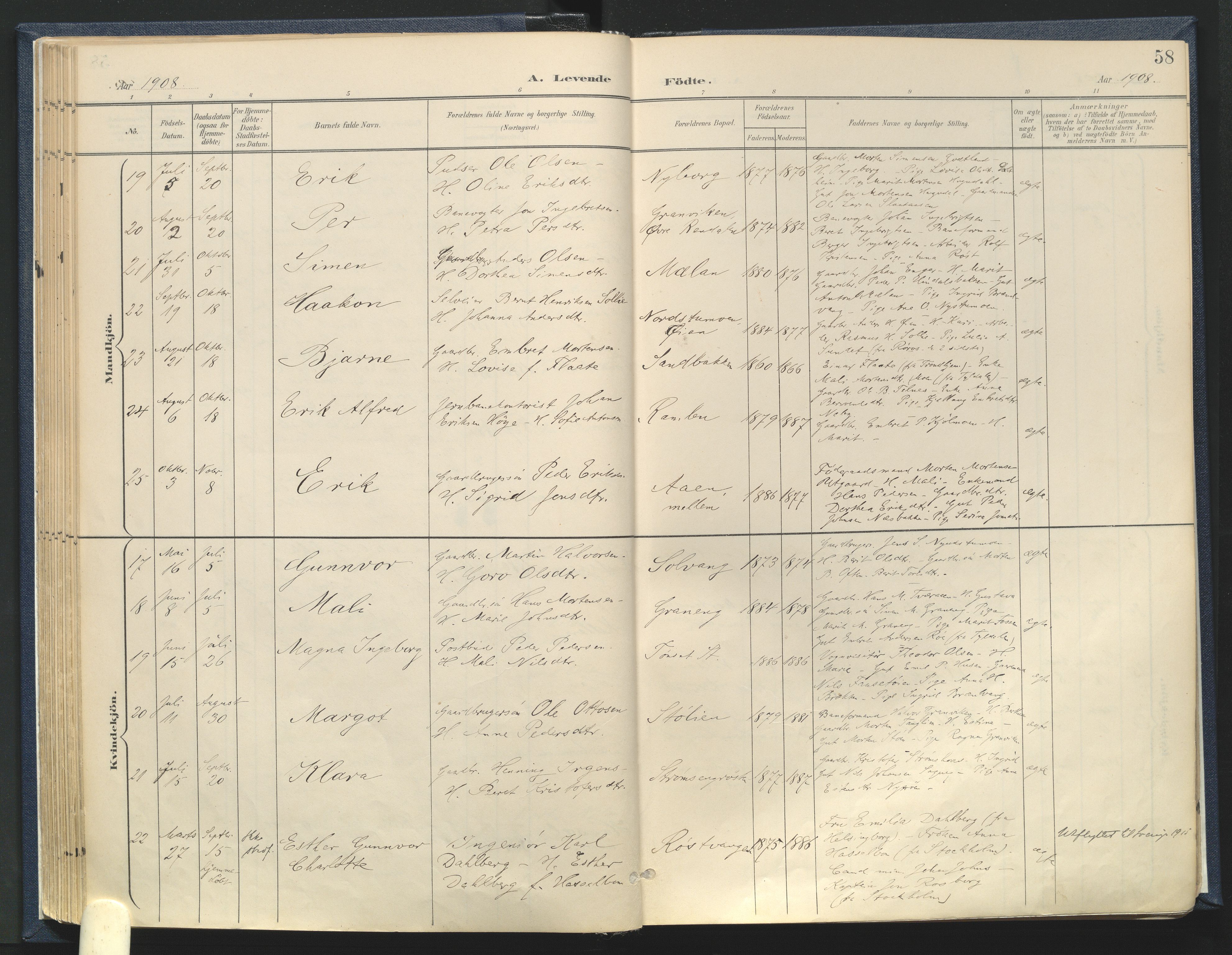 Tynset prestekontor, AV/SAH-PREST-058/H/Ha/Haa/L0025: Parish register (official) no. 25, 1900-1914, p. 58