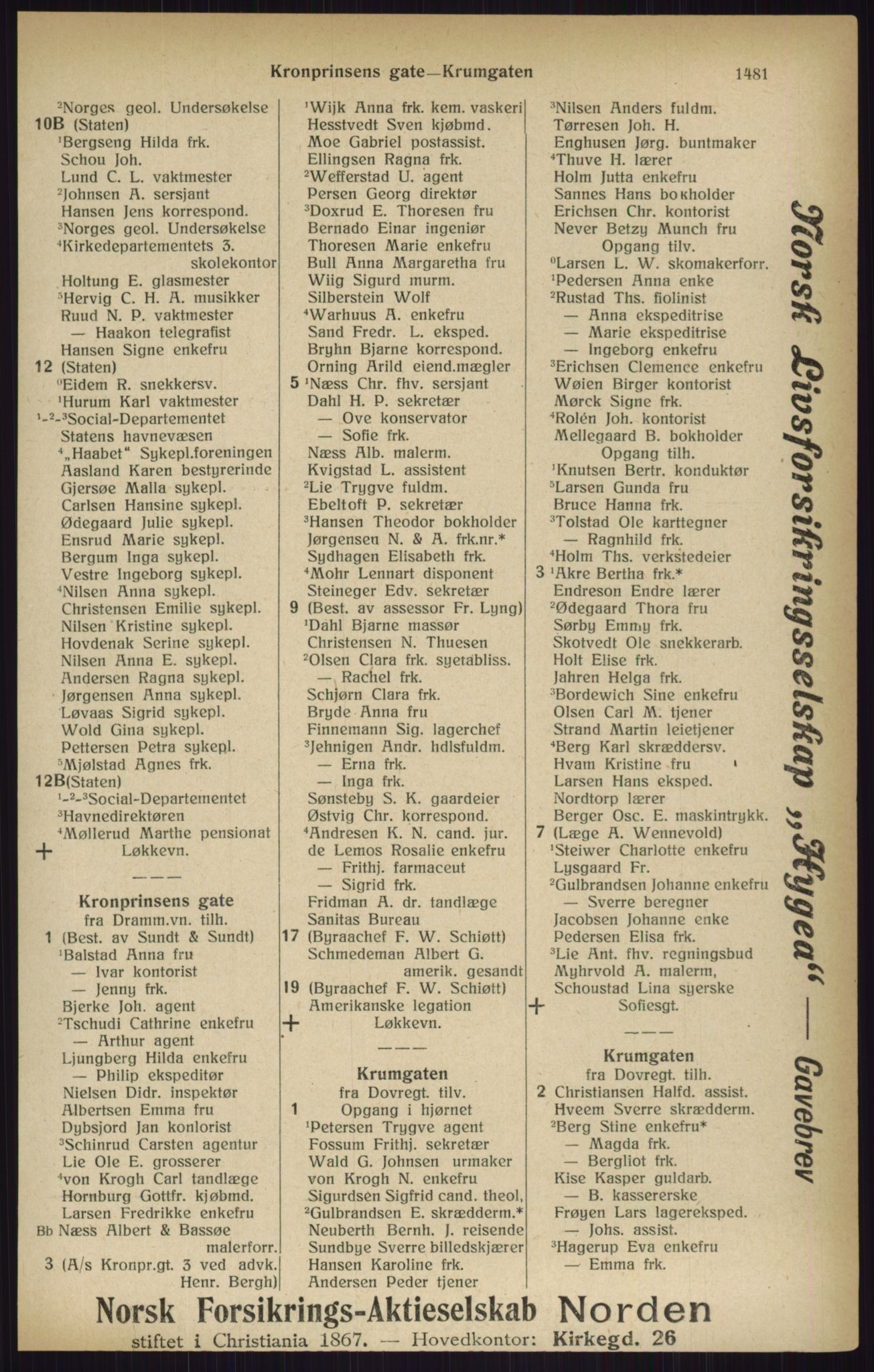 Kristiania/Oslo adressebok, PUBL/-, 1916, p. 1481
