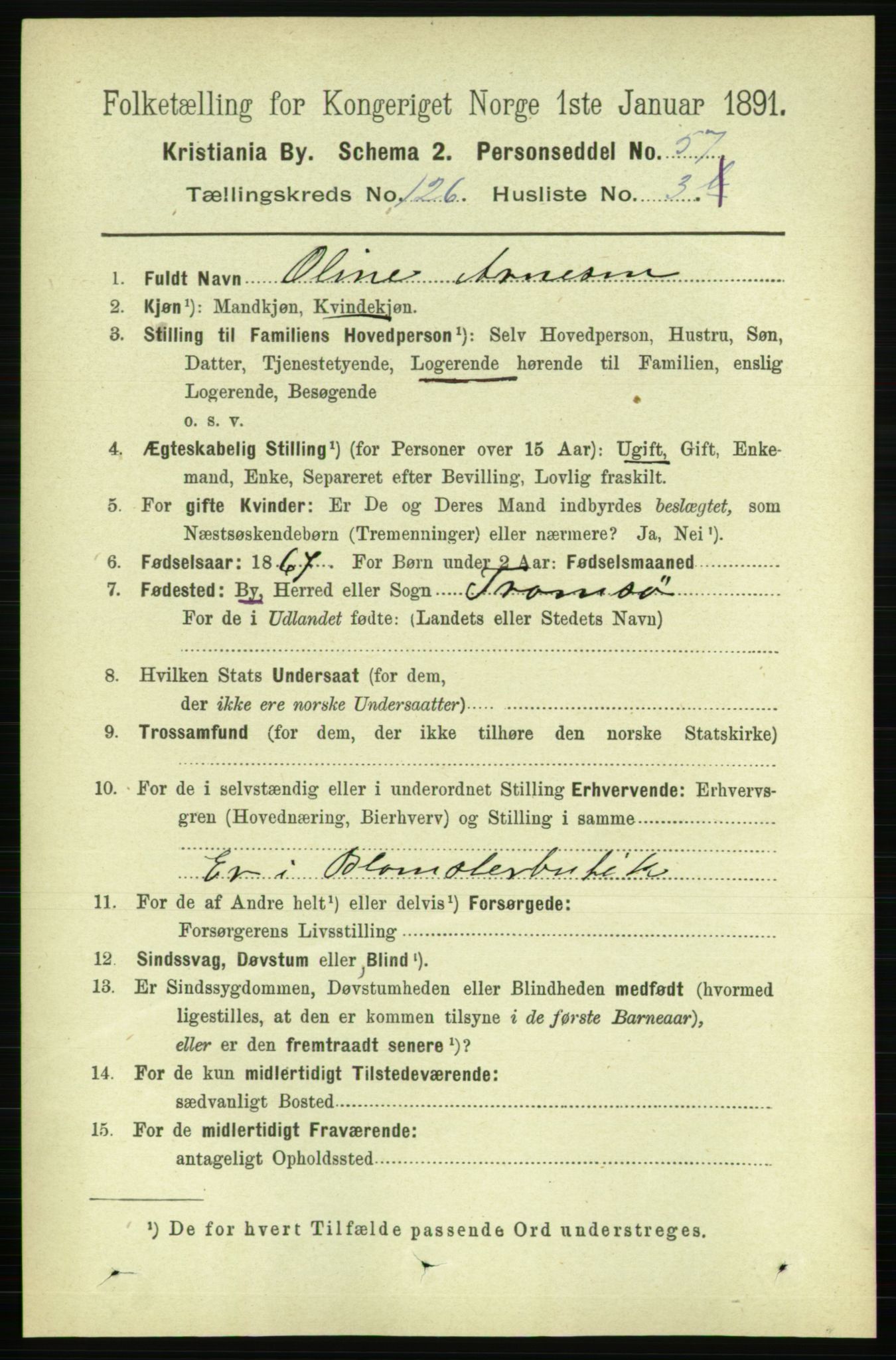 RA, 1891 census for 0301 Kristiania, 1891, p. 67273