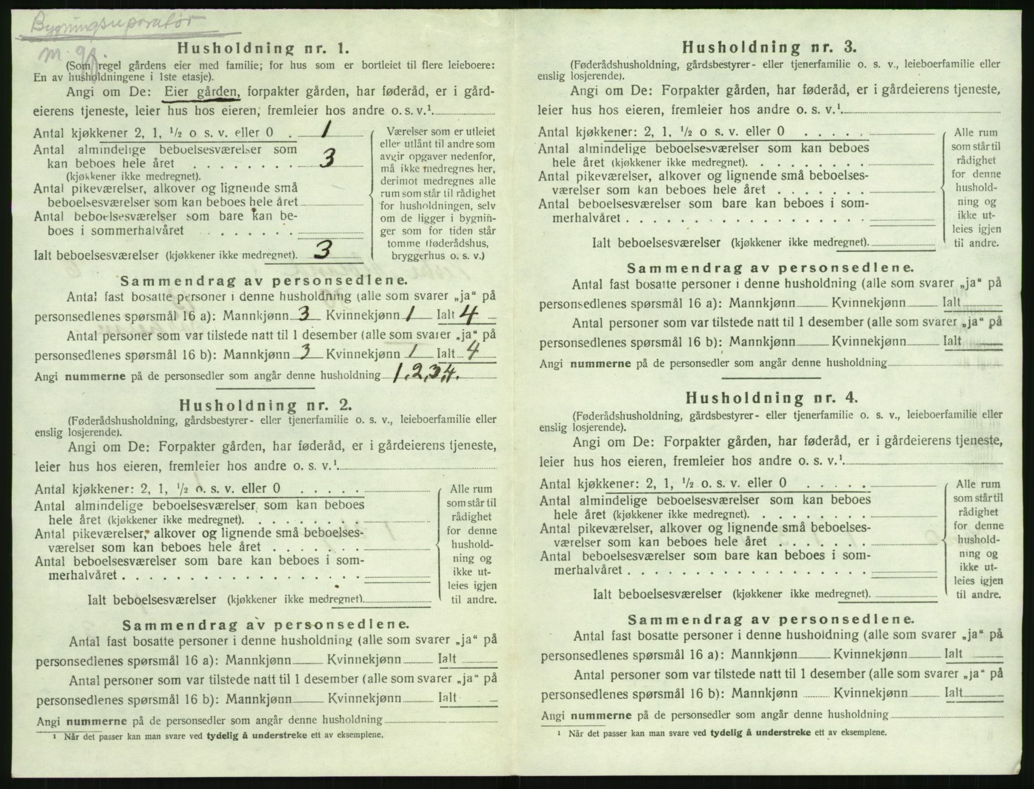 SAK, 1920 census for Vestre Moland, 1920, p. 820