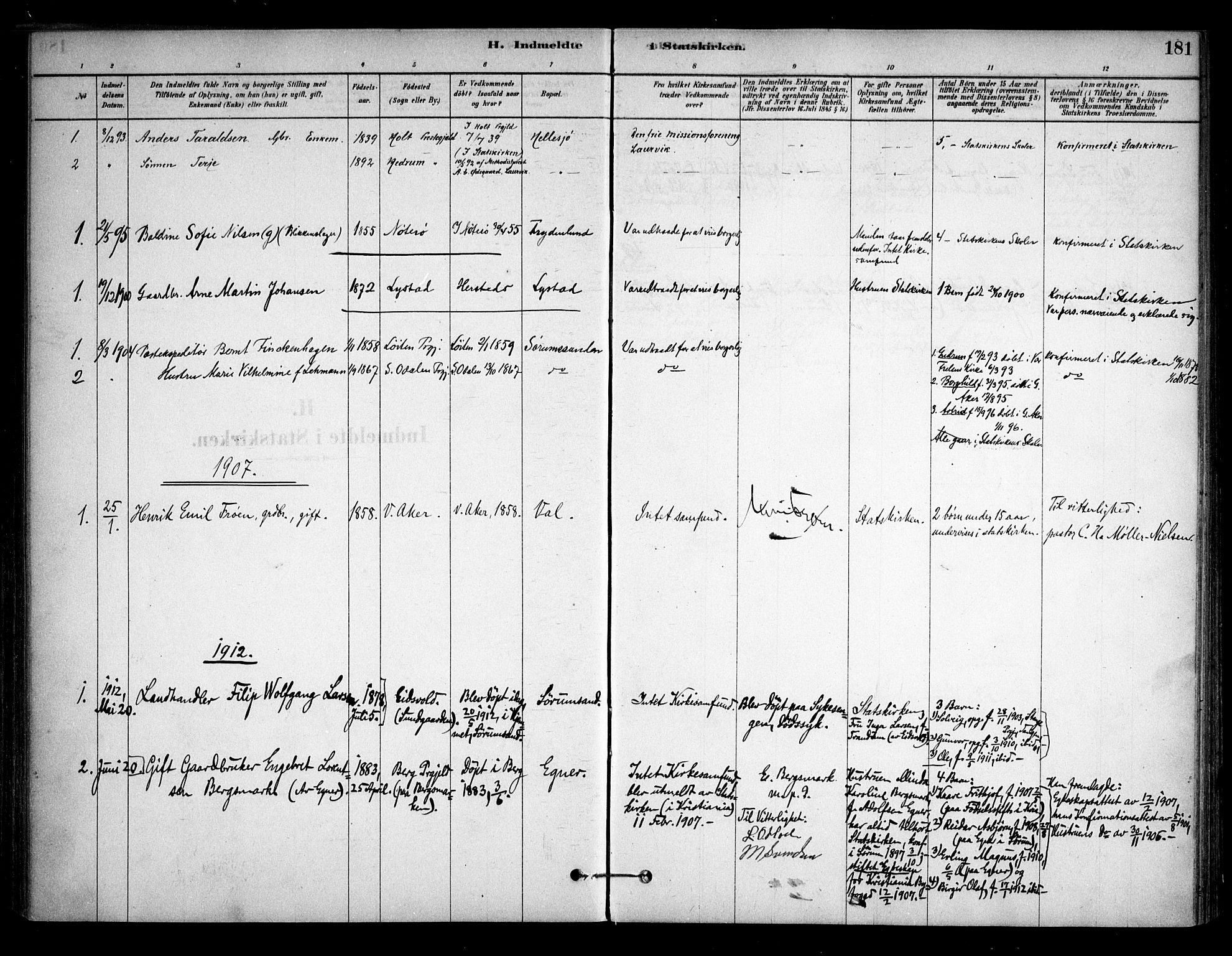 Sørum prestekontor Kirkebøker, SAO/A-10303/F/Fa/L0008: Parish register (official) no. I 8, 1878-1914, p. 181
