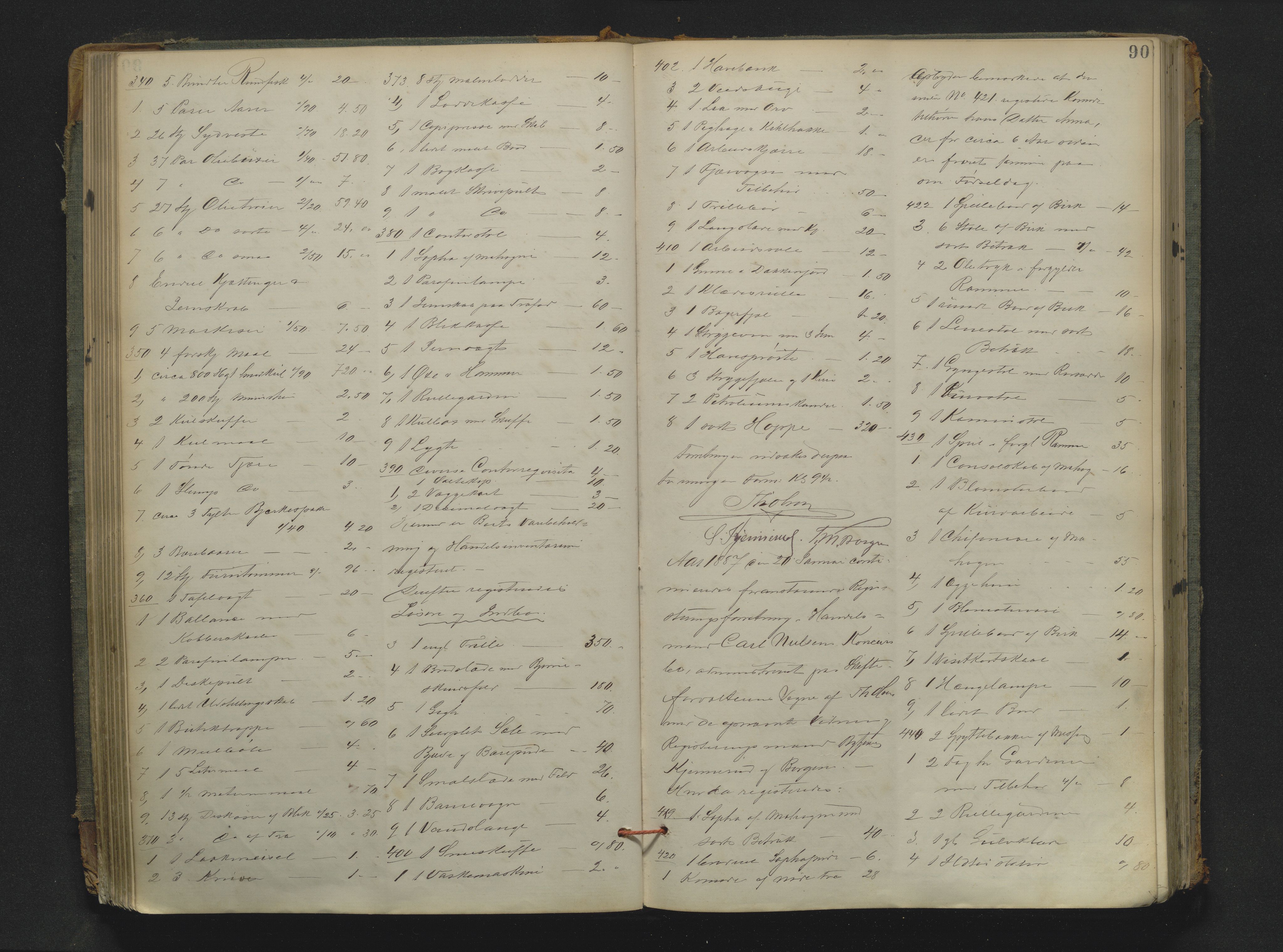 Drammen byfogd, AV/SAKO-A-222/H/Hb/Hbb/L0006: Registreringsprotokoll., 1886-1891, p. 90
