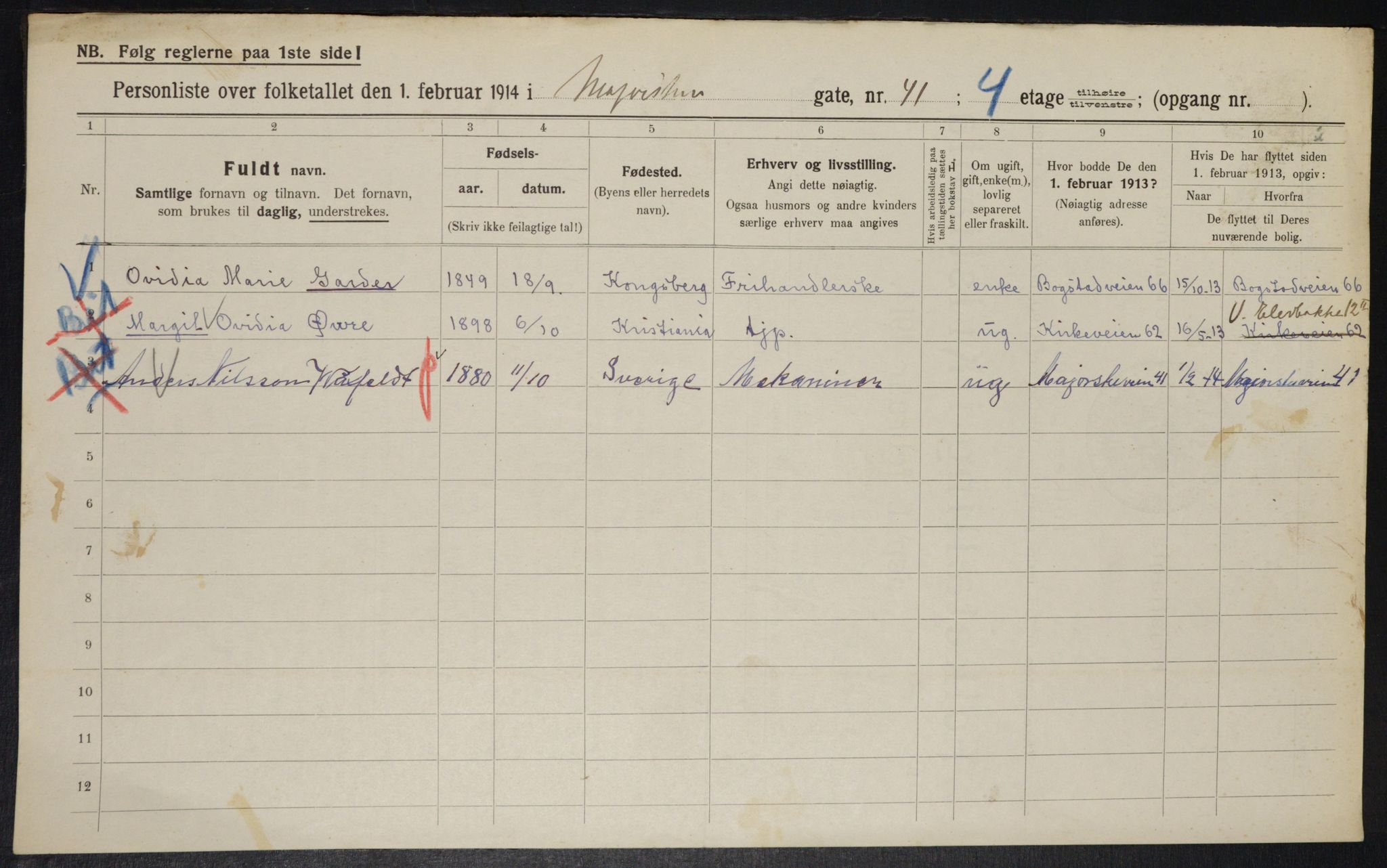 OBA, Municipal Census 1914 for Kristiania, 1914, p. 59968