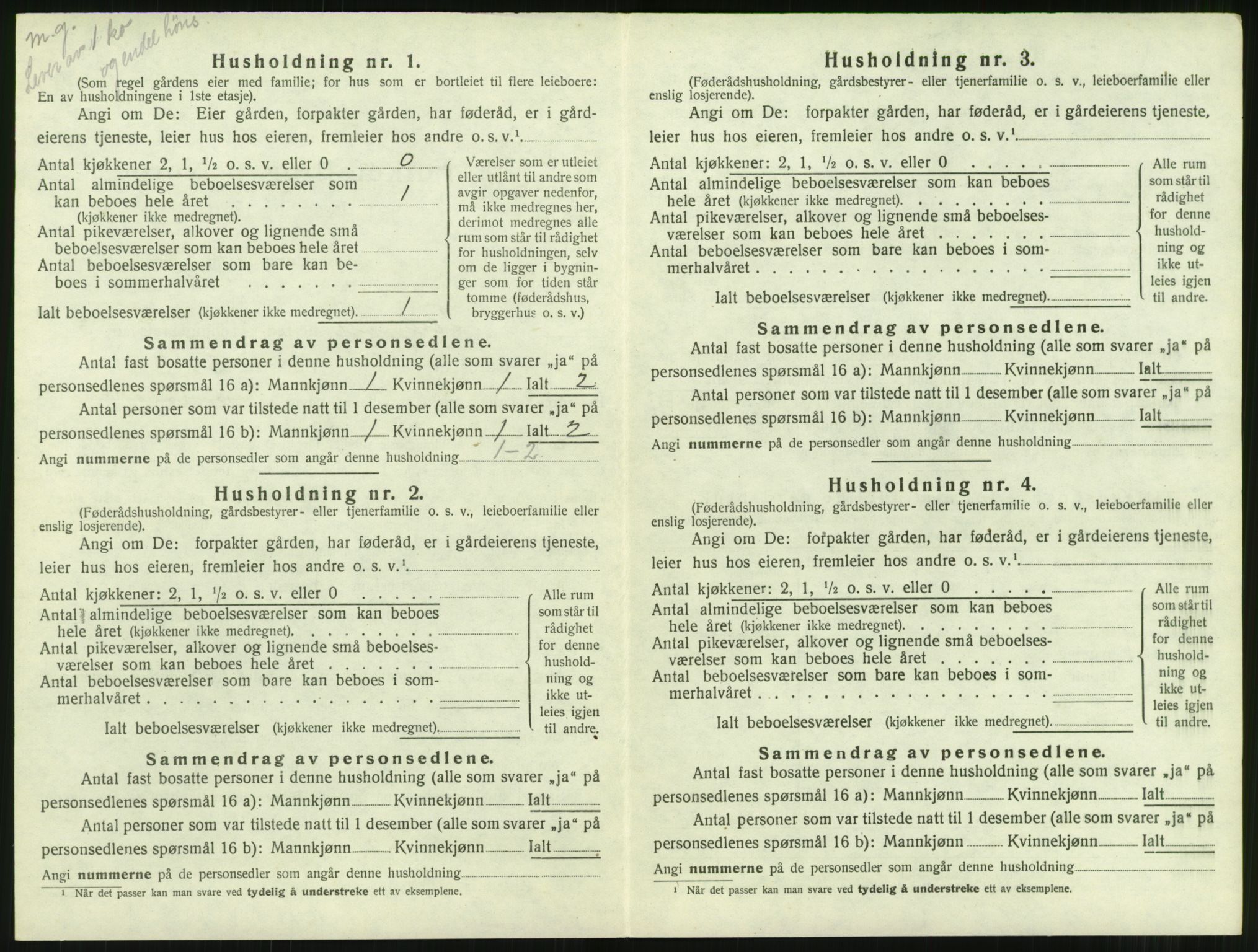 SAT, 1920 census for Tingvoll, 1920, p. 153